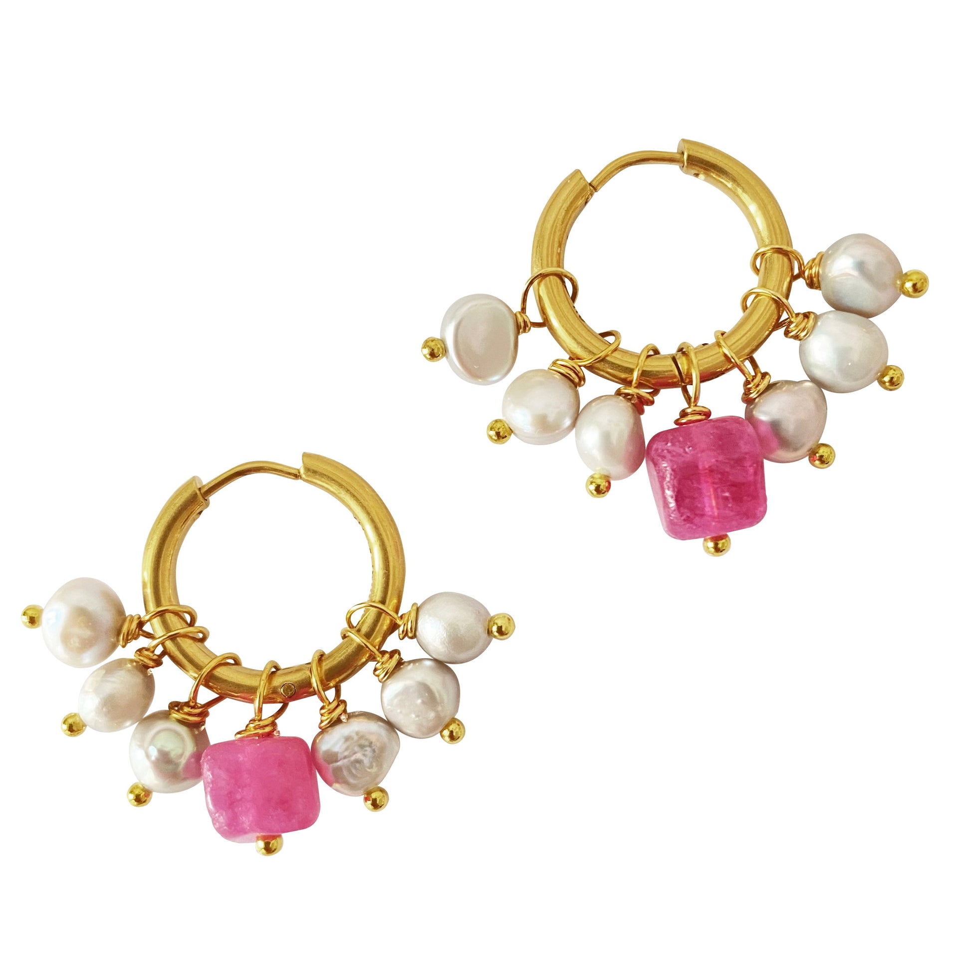 Pearl Jade Hoop Earrings Brenda