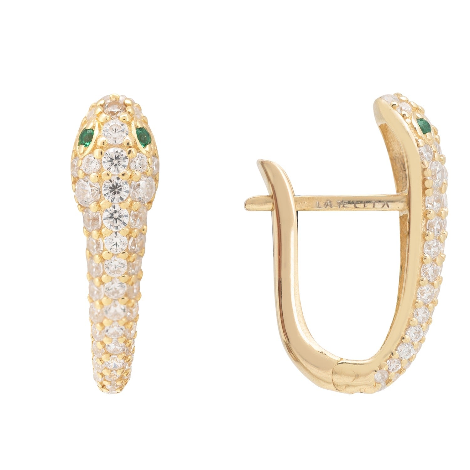 Snake Huggie Hoops Gold