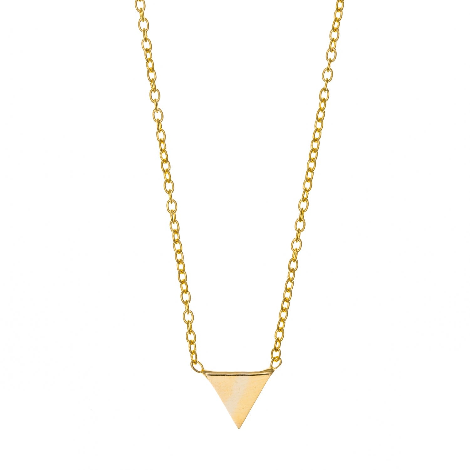 Yellow Gold Plated Mini Triangle Necklace