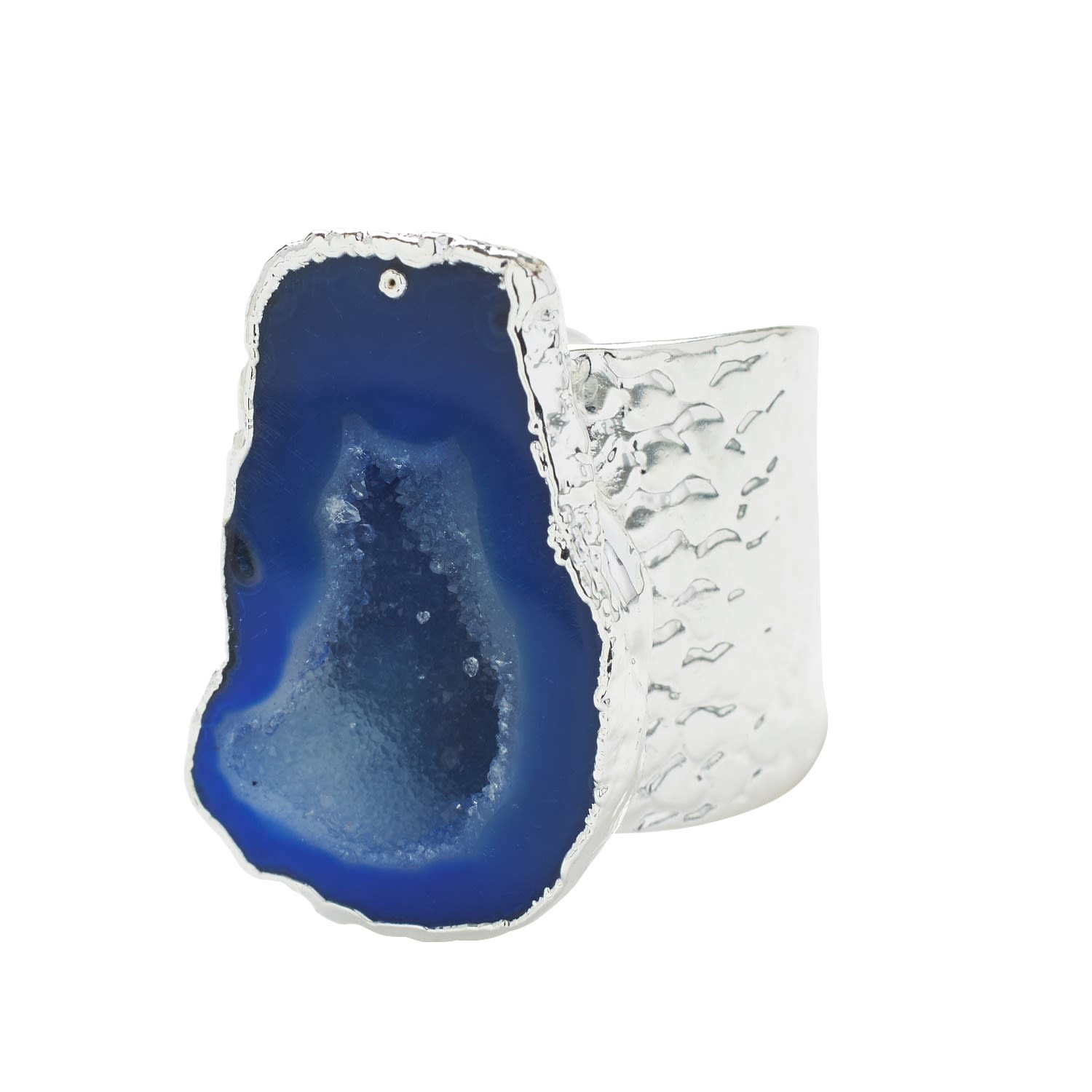 Silver Blue Gemstone Mega Statement Ring