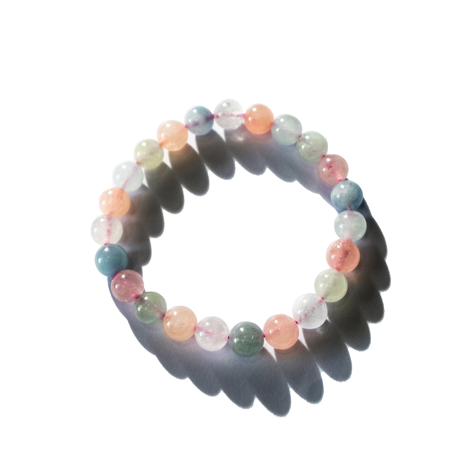 Billie Beaded Jade Stone Bracelet - Pink Multi