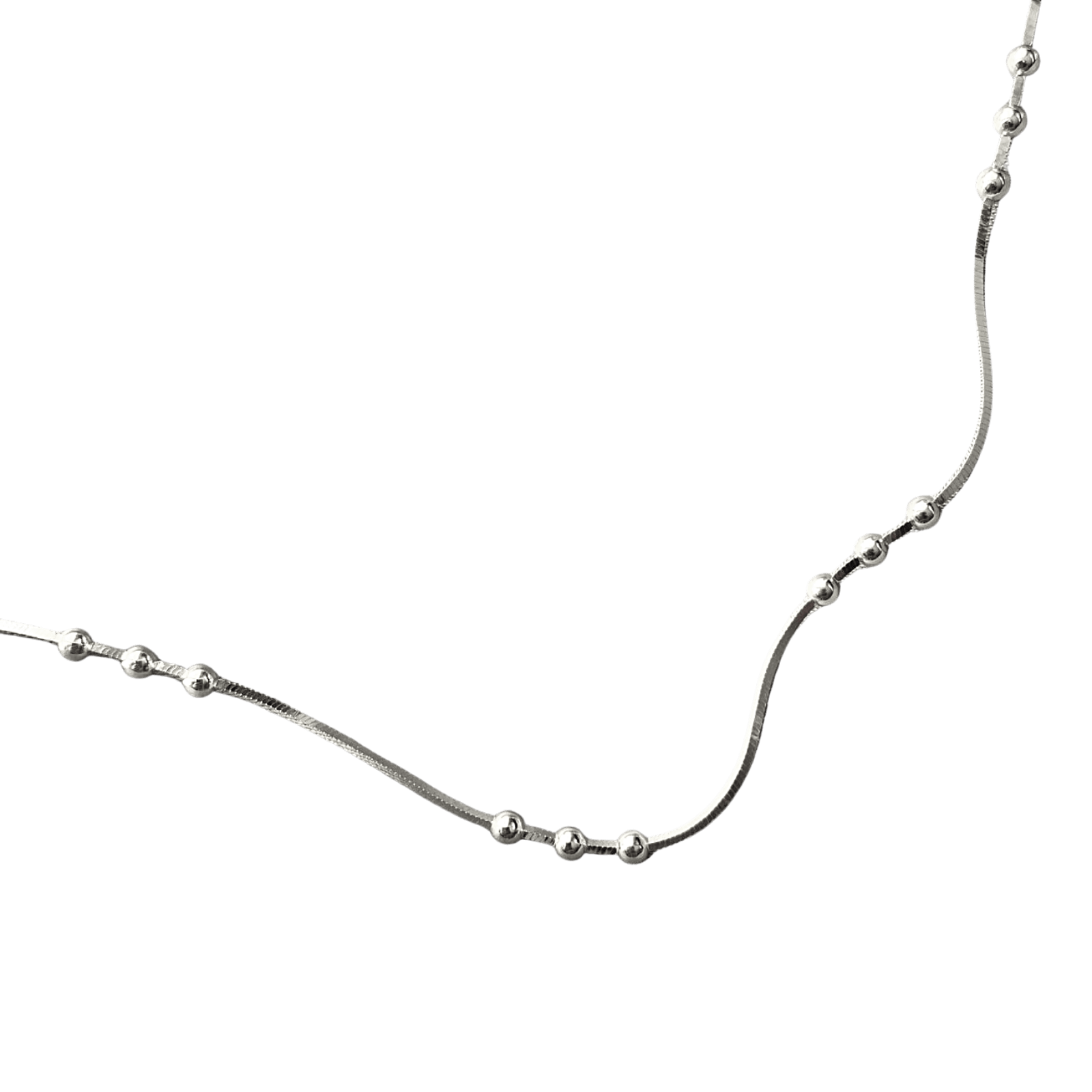 Three Bead Sterling Silver Chain Satellite Necklace - Silver
