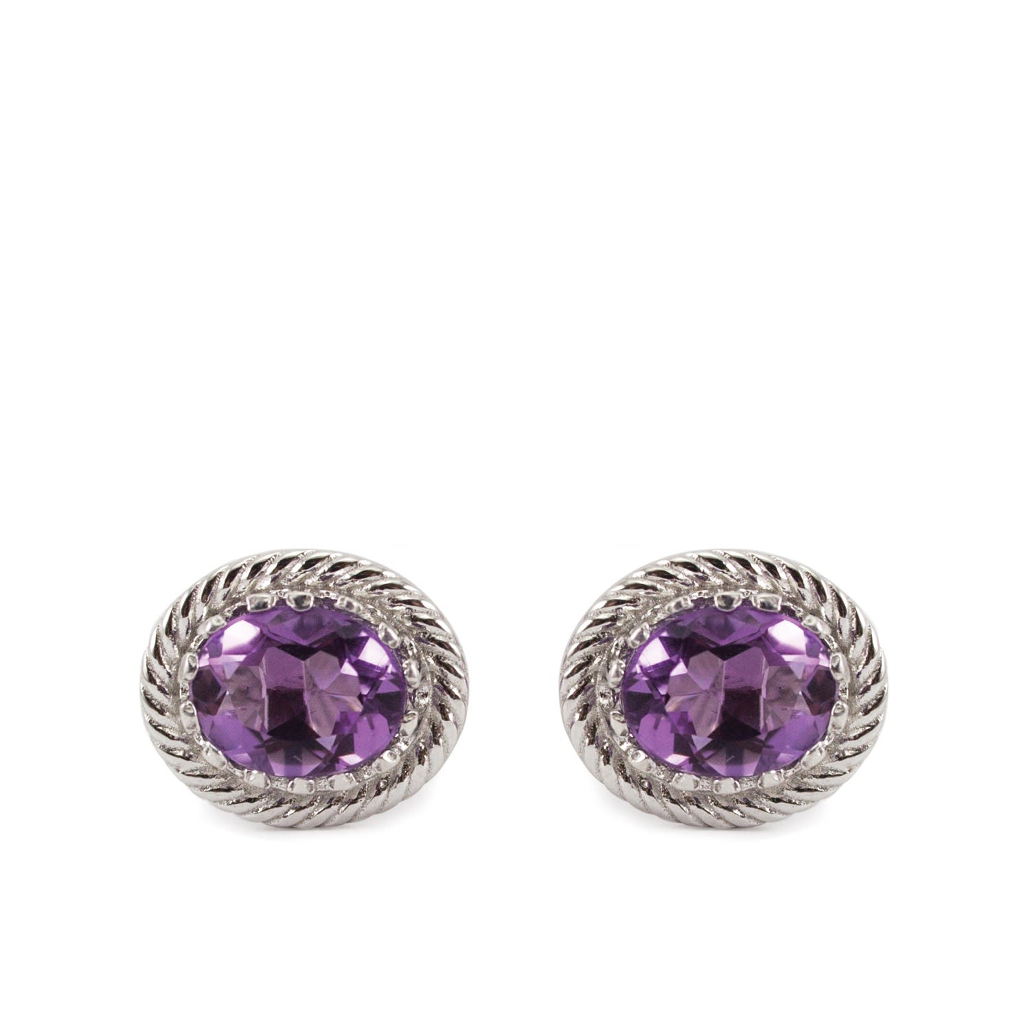 Luccichio Amethyst Stud Earrings