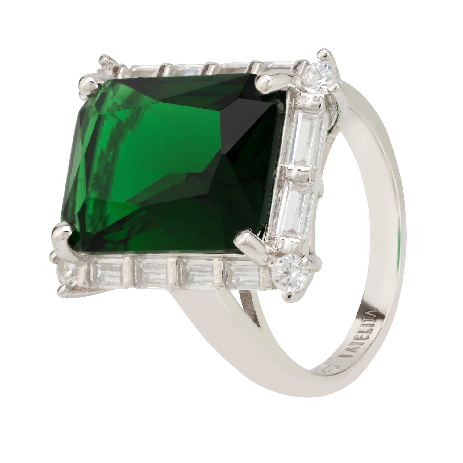 Tudor Silver Ring Emerald