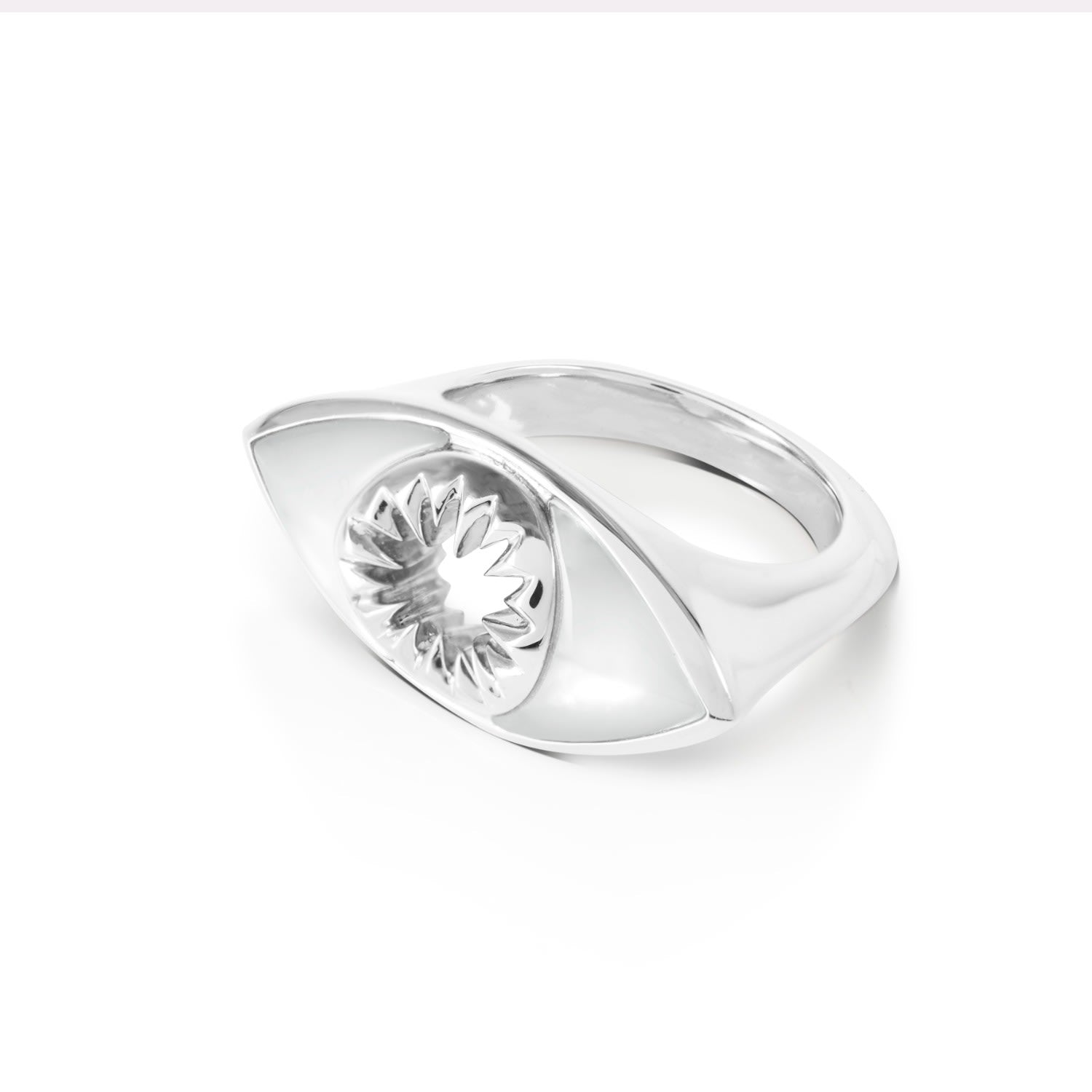 I On You' Mother Of Pearl Ring Silver