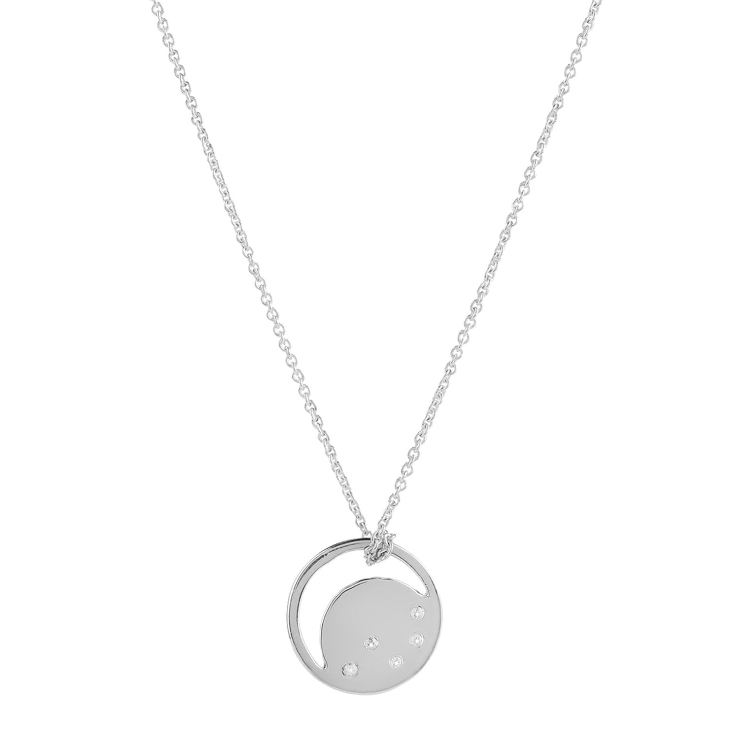 Sterling Silver Eclipse Necklace With White Topaz