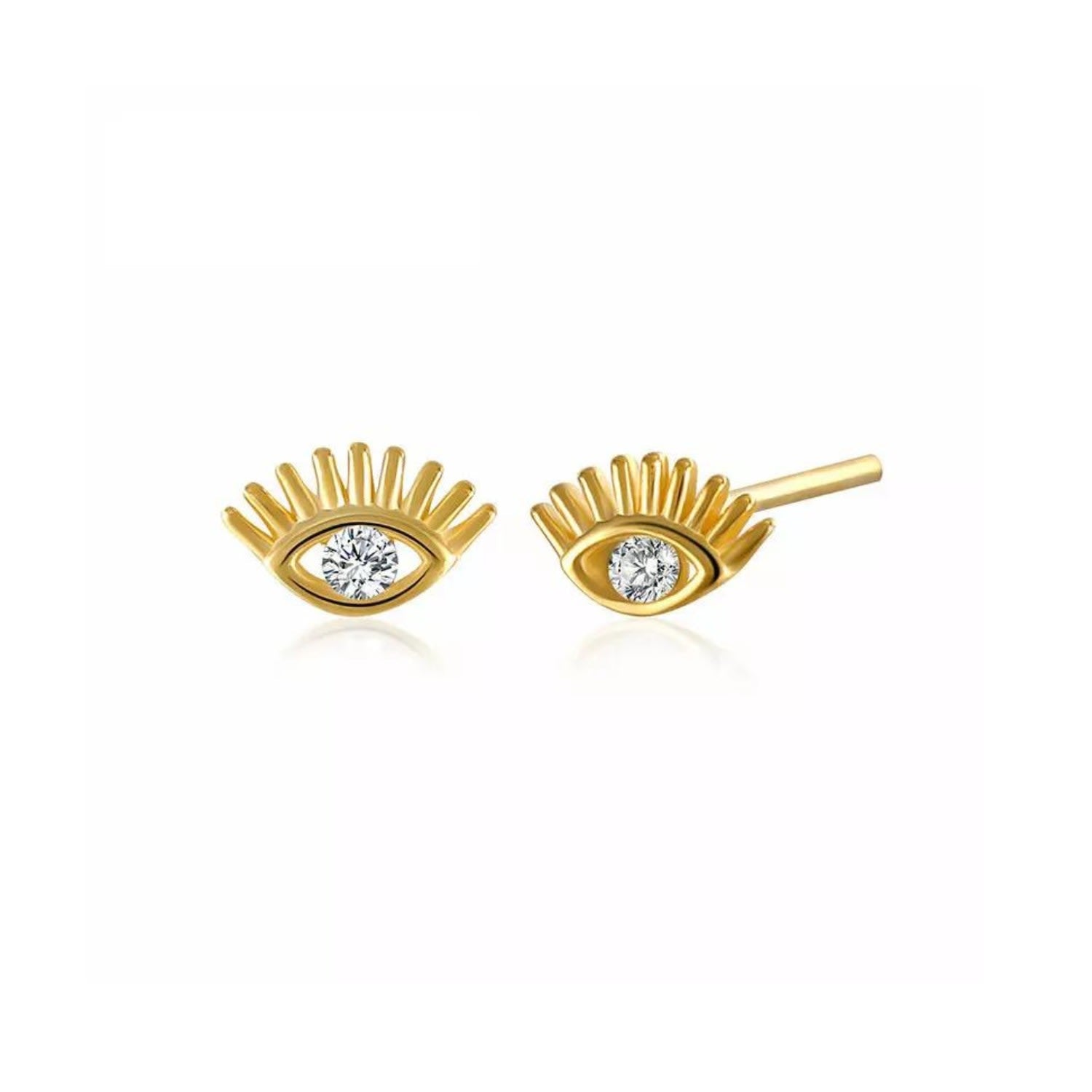 Sterling Silver Gold Eye Stud Earring