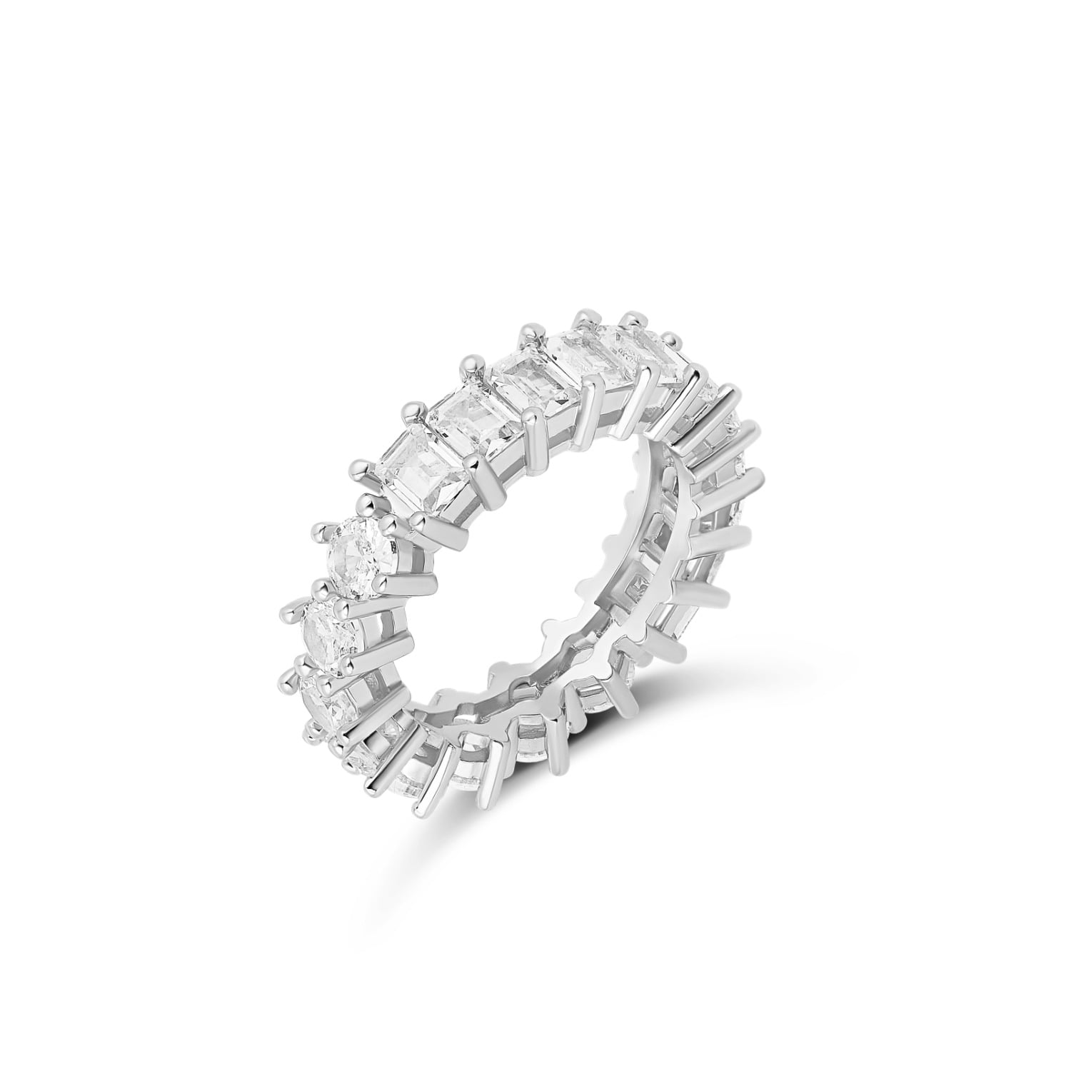Half And Half Eternity Band - Silver