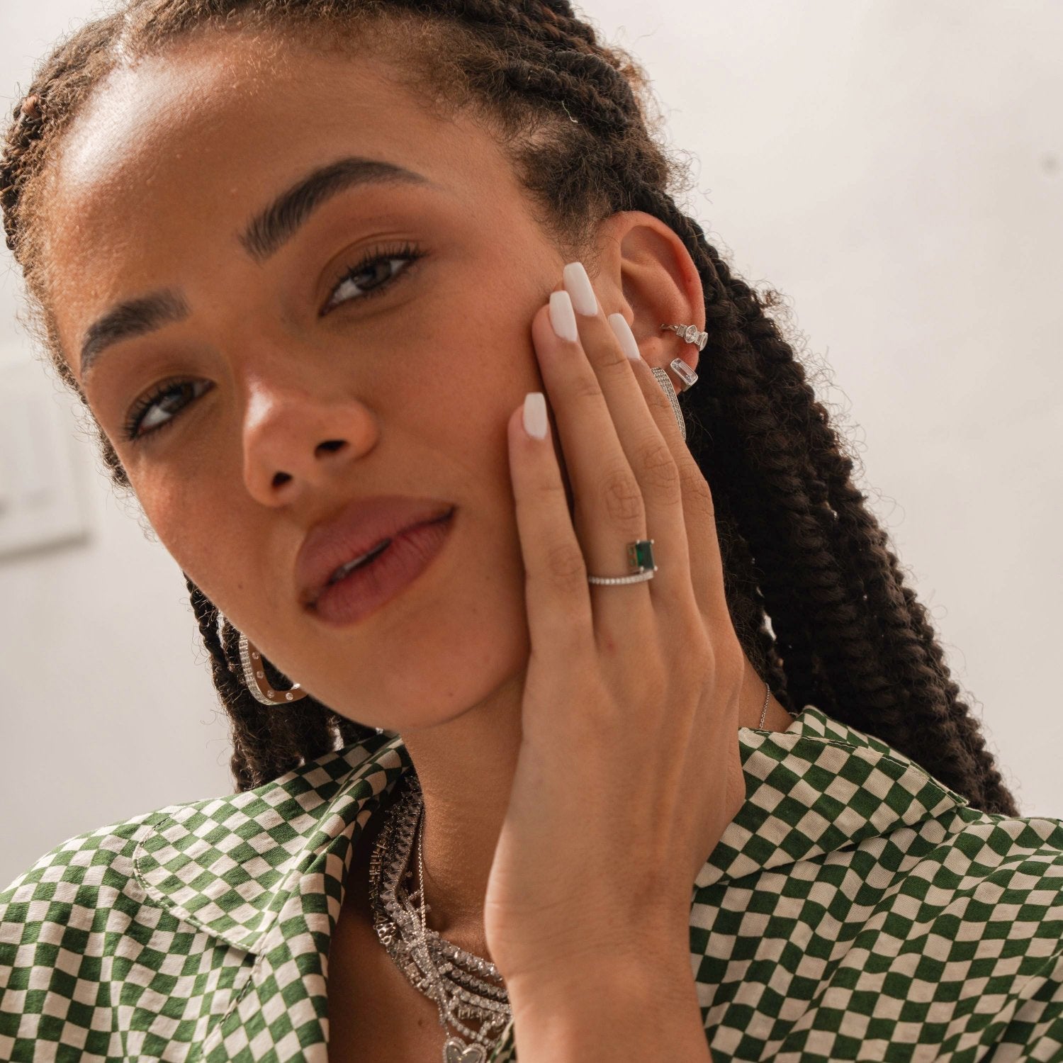 Half Way Around Emerald Statement Ring - Green