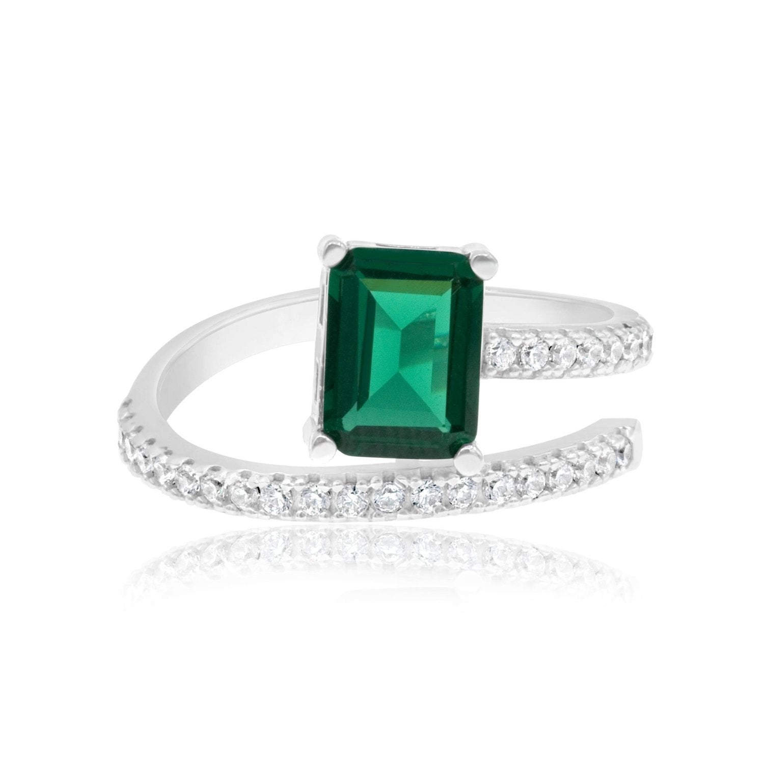 Half Way Around Emerald Statement Ring - Green