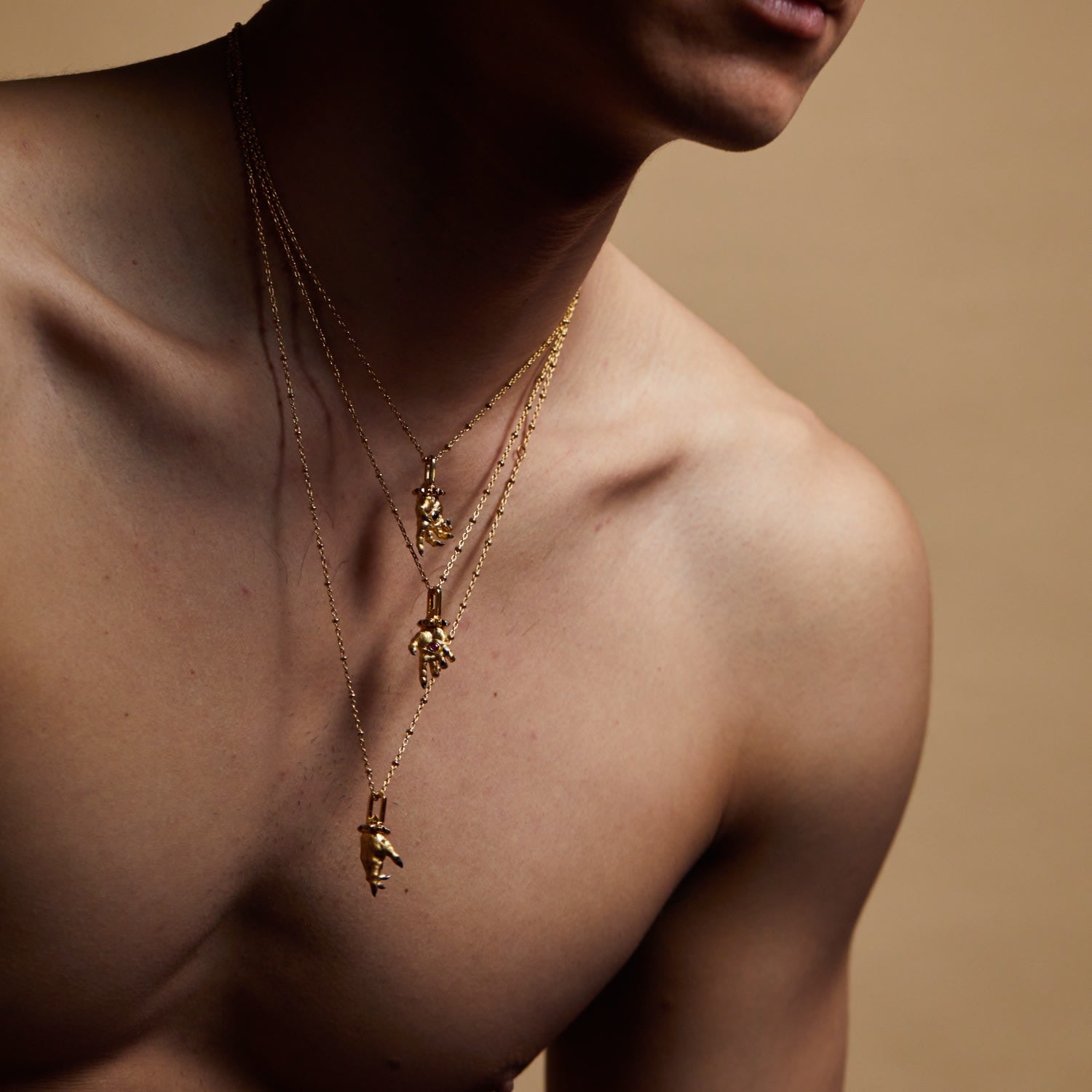 Hand Of The Protector Pendant - December - Tanzanite - Gold Vermeil