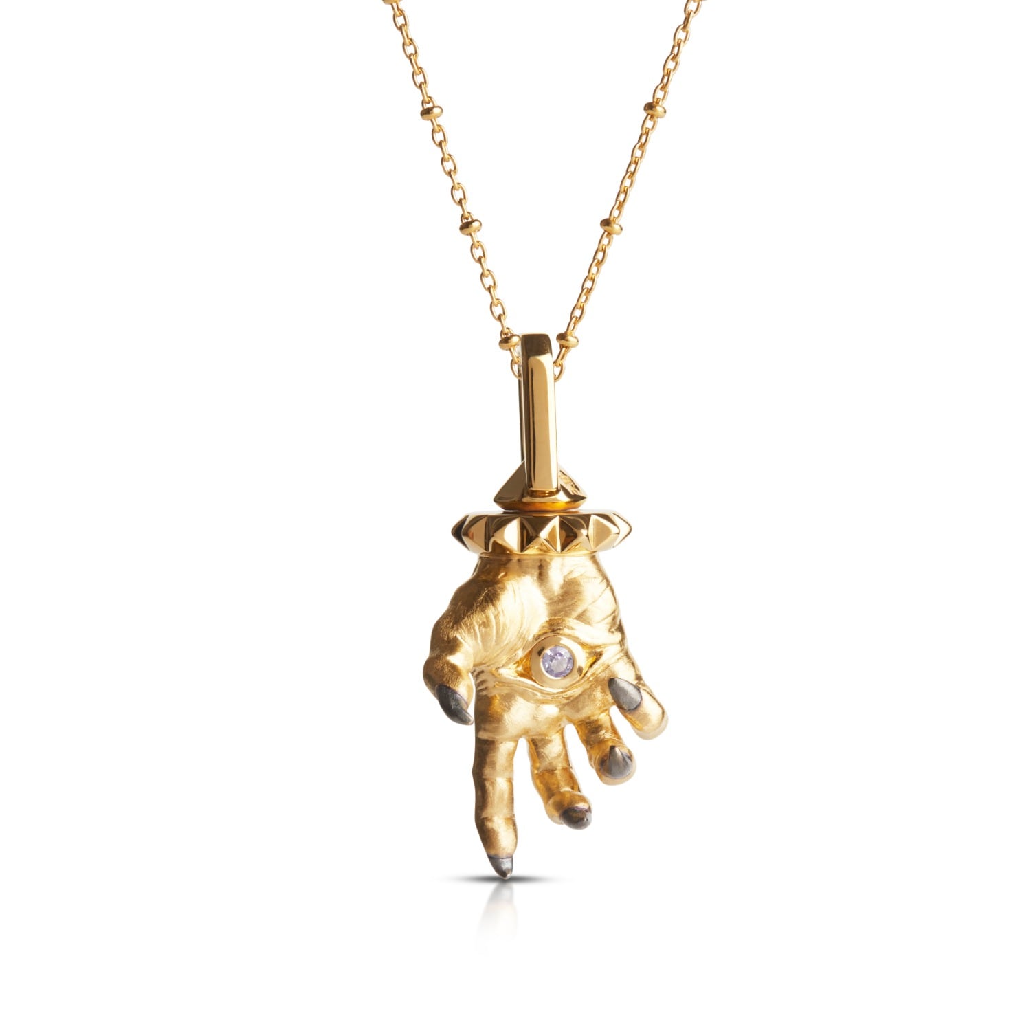 Hand Of The Protector Pendant - December - Tanzanite - Gold Vermeil