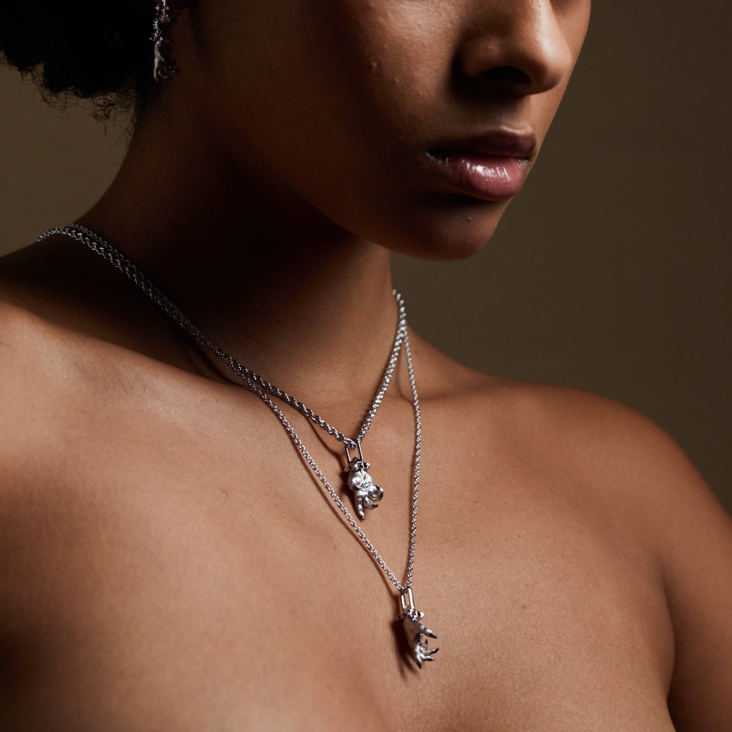 Hand Of The Protector Pendant - June - Moonstone - Silver
