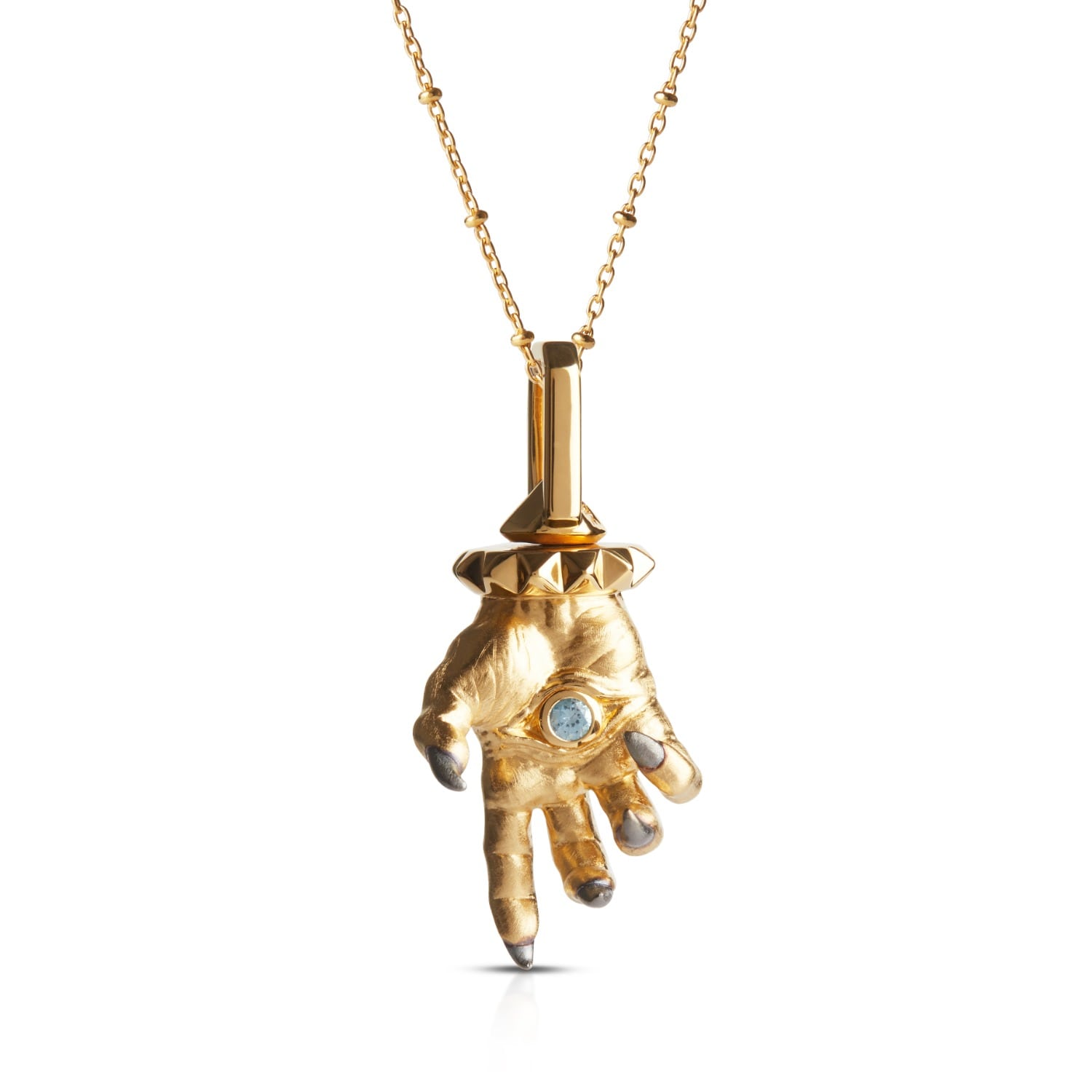 Hand Of The Protector Pendant - November - Topaz - Gold Vermeil