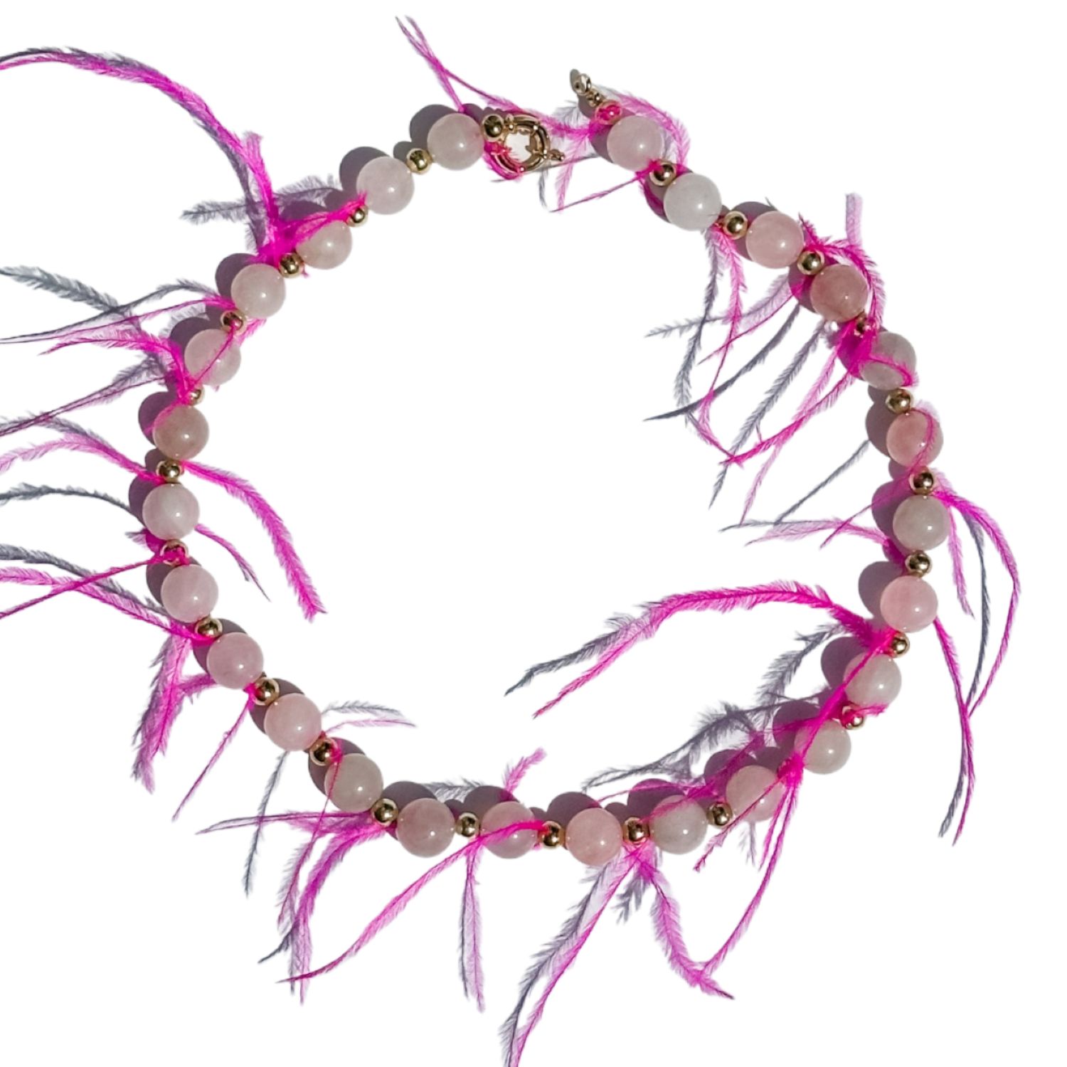 Handcrafted Rose Quartz Statement Necklace