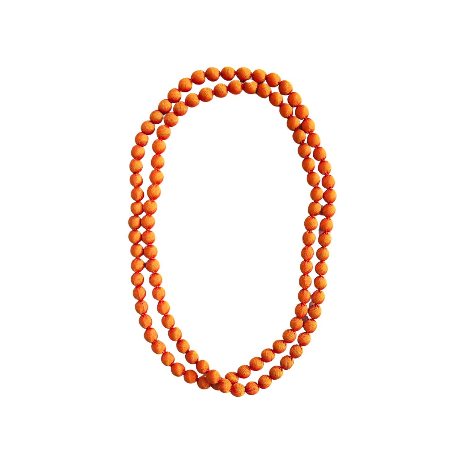 Handcrafted Silk Beads Orange Necklace