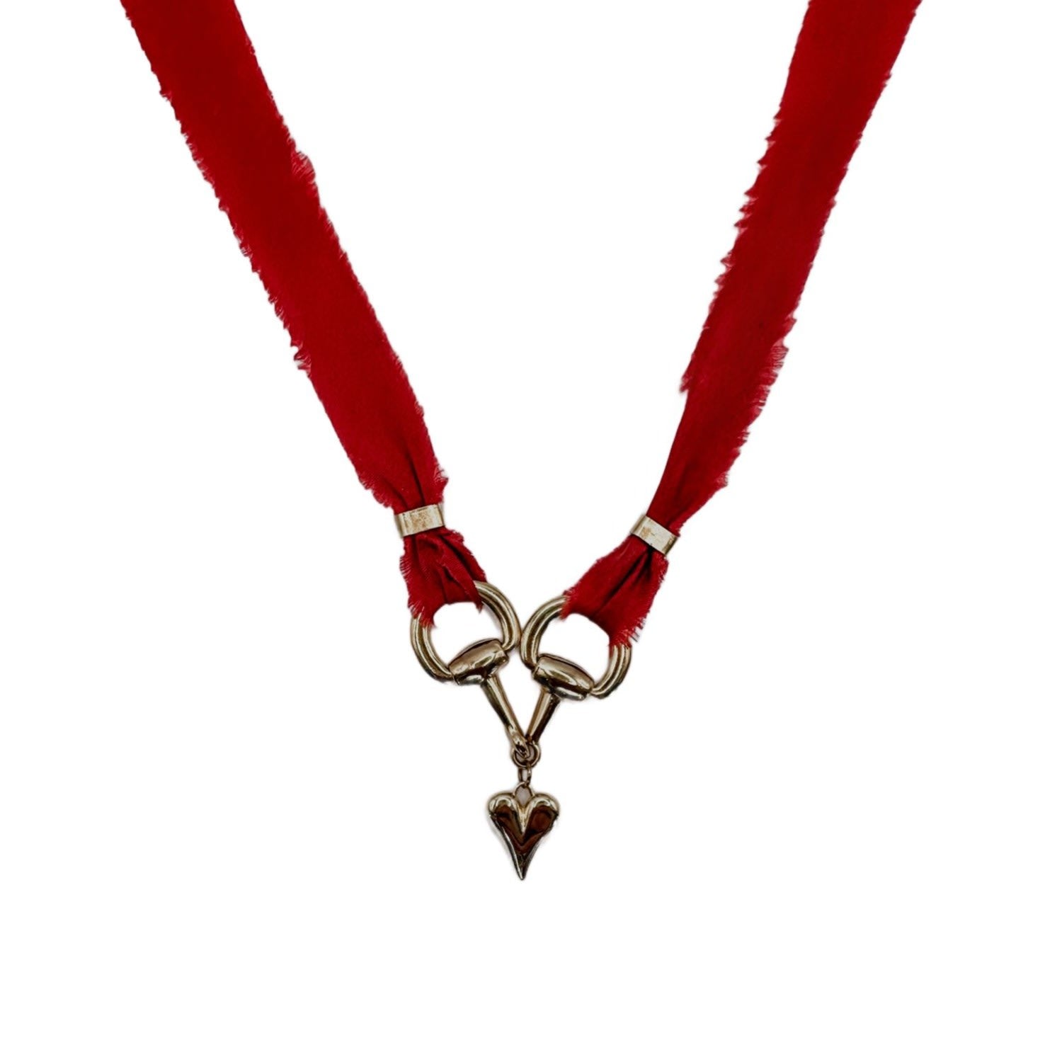 Handcrafted Silk Heart Choker