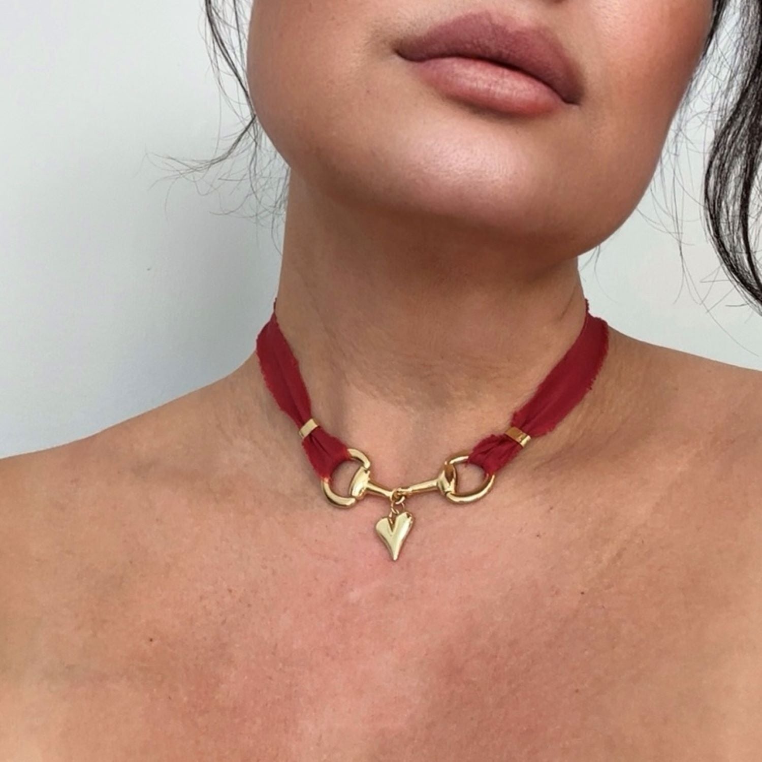 Handcrafted Silk Heart Choker