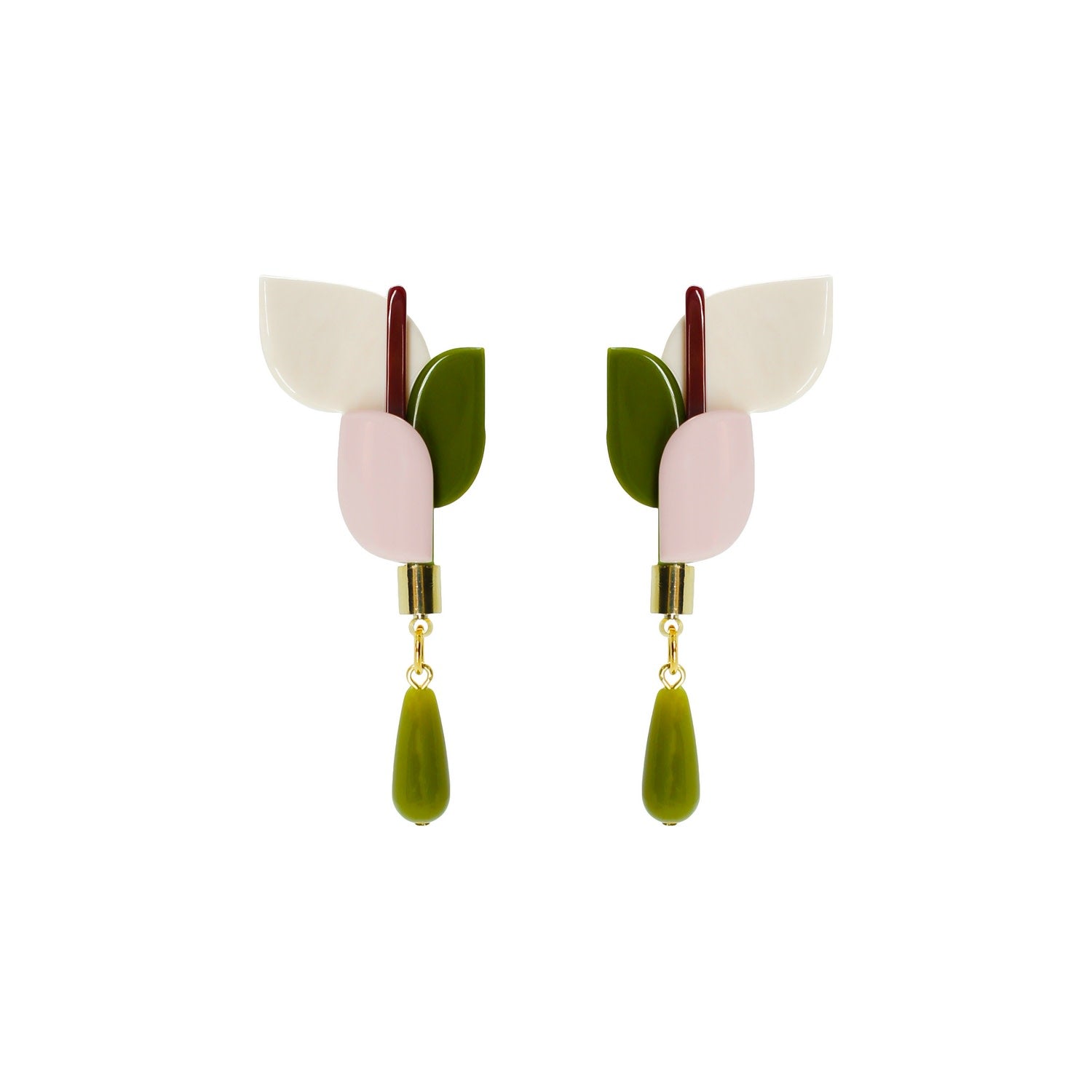 anthurium candy Gissa Bicalho Handmade Acrylic Drop Earrings