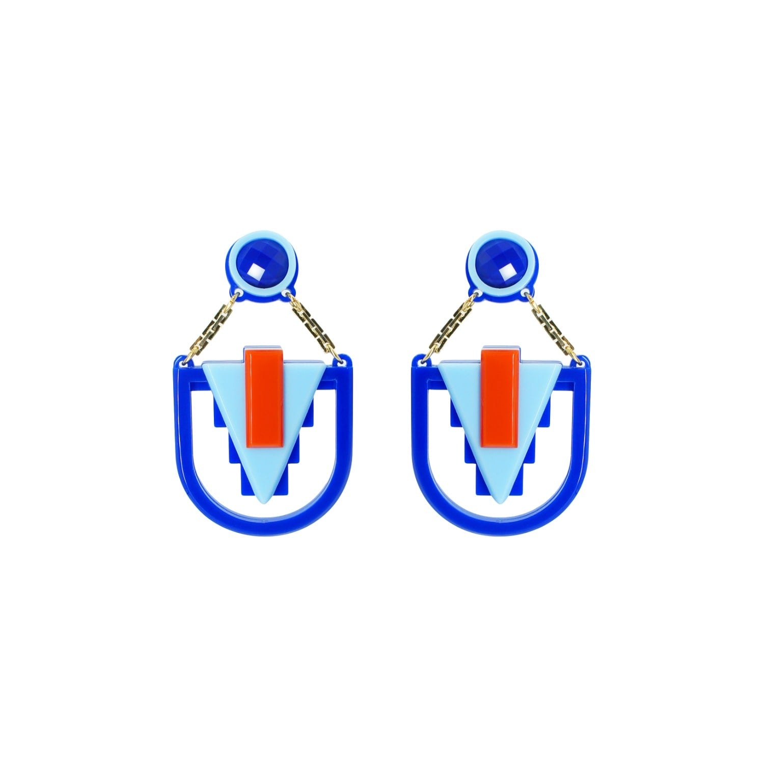 Handmade Acrylic Earring Arrow Deco Orange