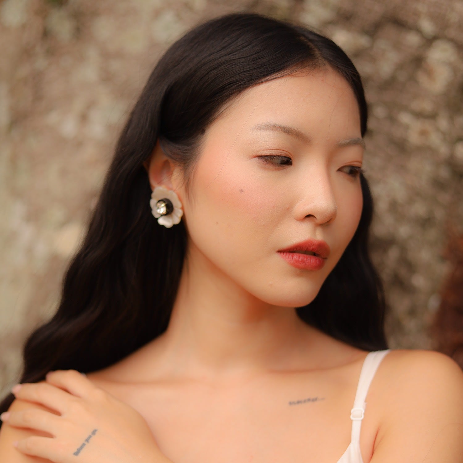 Handmade Acrylic Earring Camelia