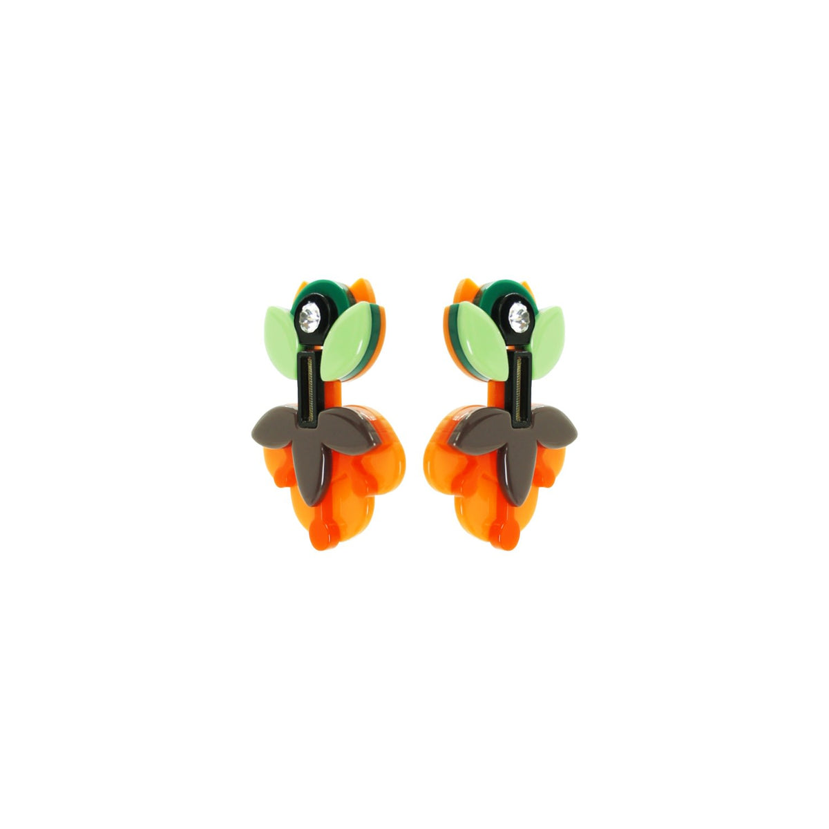 Handmade Acrylic Earring Petunia Medium - Living Coral