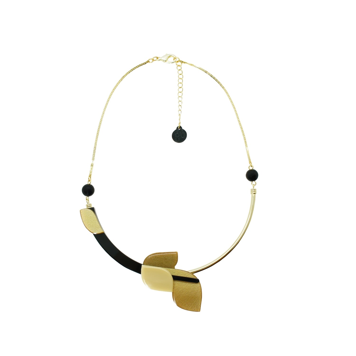 Handmade Acrylic Necklace Choker Anthurium / Kahki