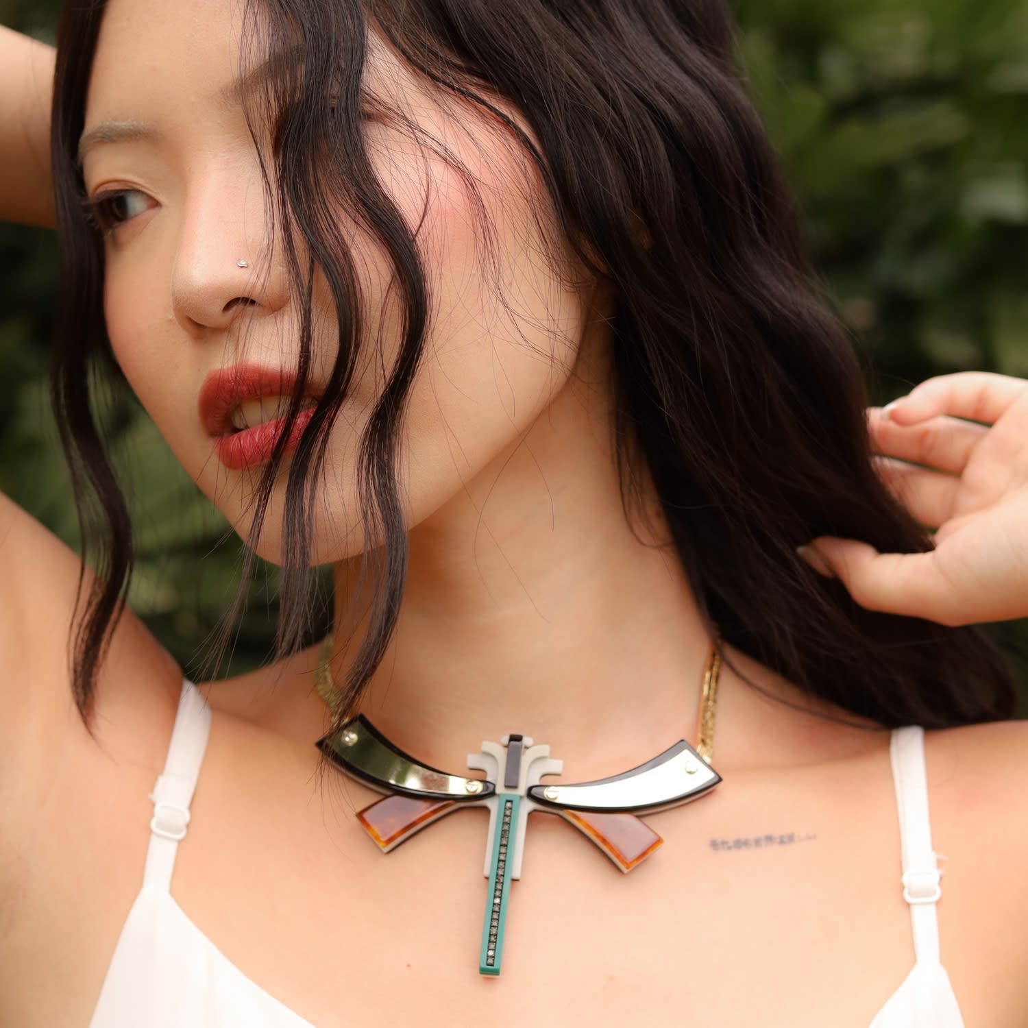 Handmade Acrylic Necklace Dragonfly