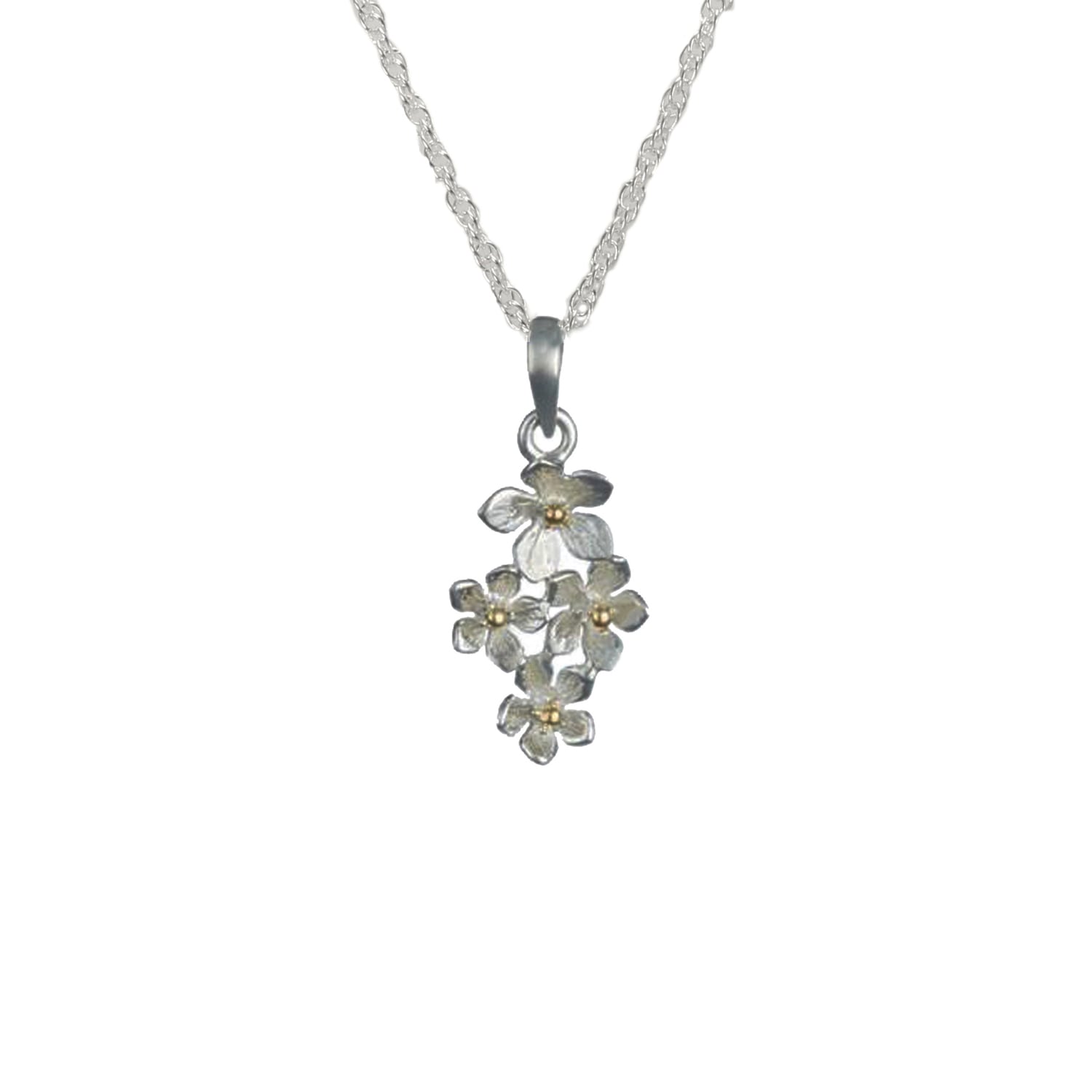 Handmade Dainty Flower Sterling Silver Pendant