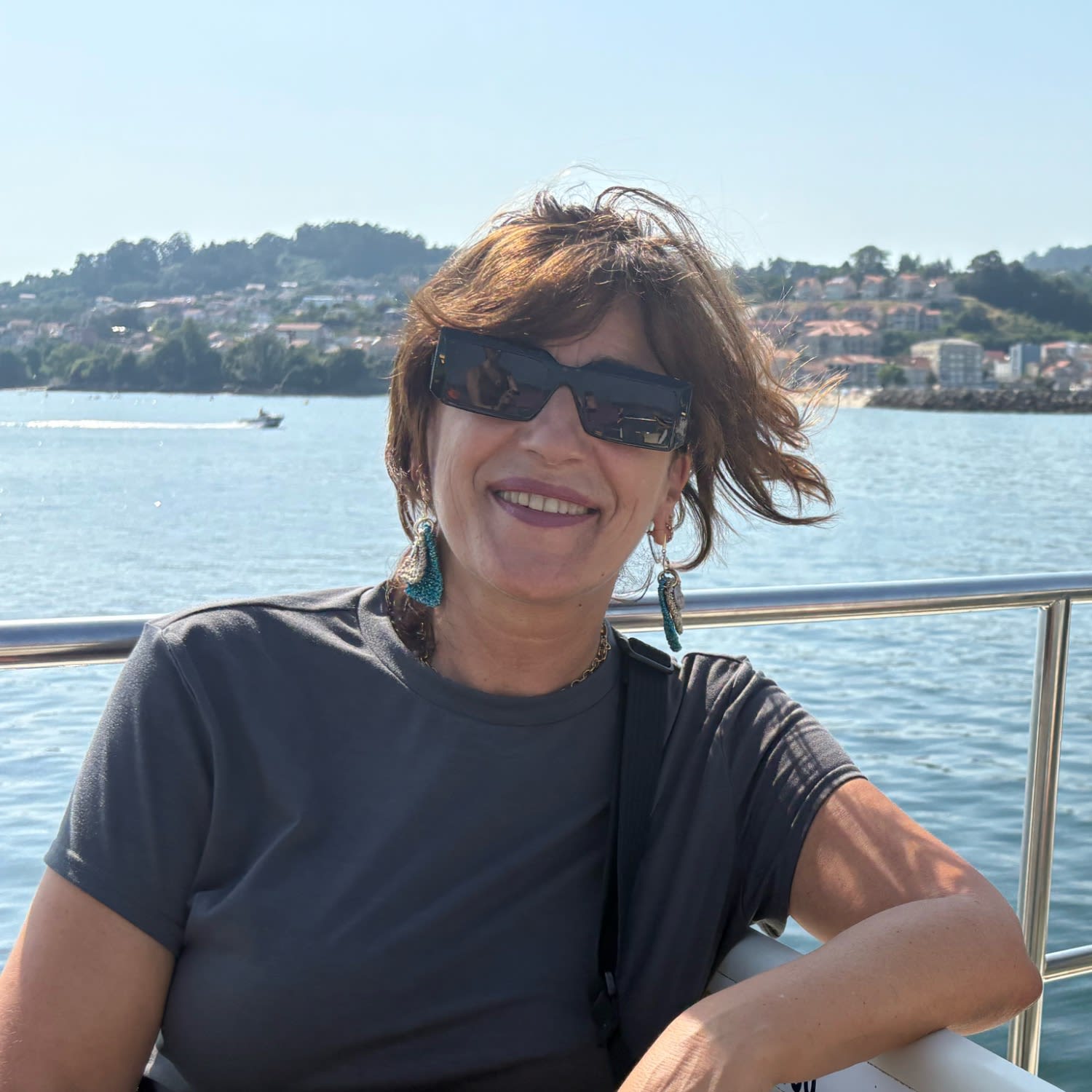 Handmade Earrings | Double Color Blue & Gold