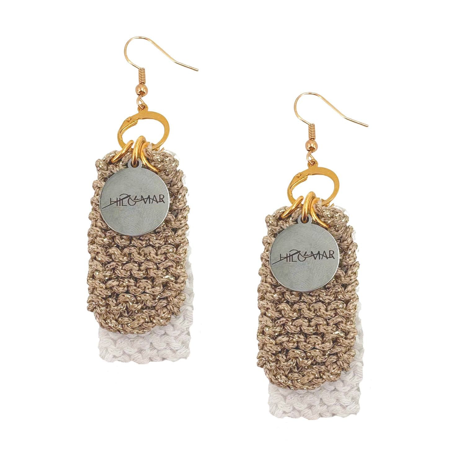 Handmade Earrings White & Gold