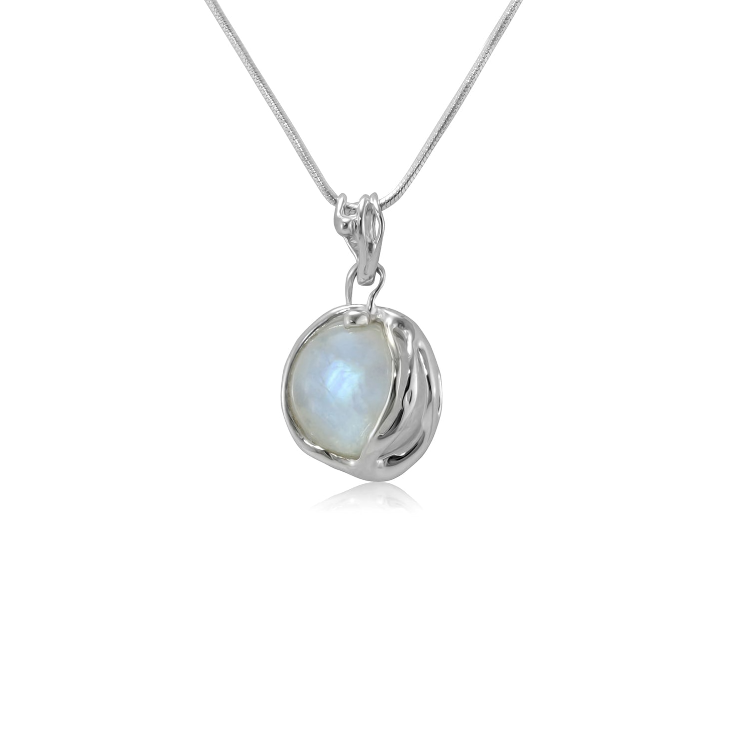 Handmade Fiery Moonstone Pendant Necklace