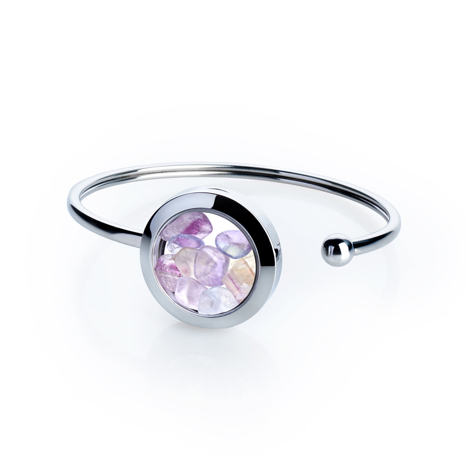 Handmade Fluorite Crystal Cuff Bracelet – Stainless Steel Jewelry For Focus & Mental Clarity