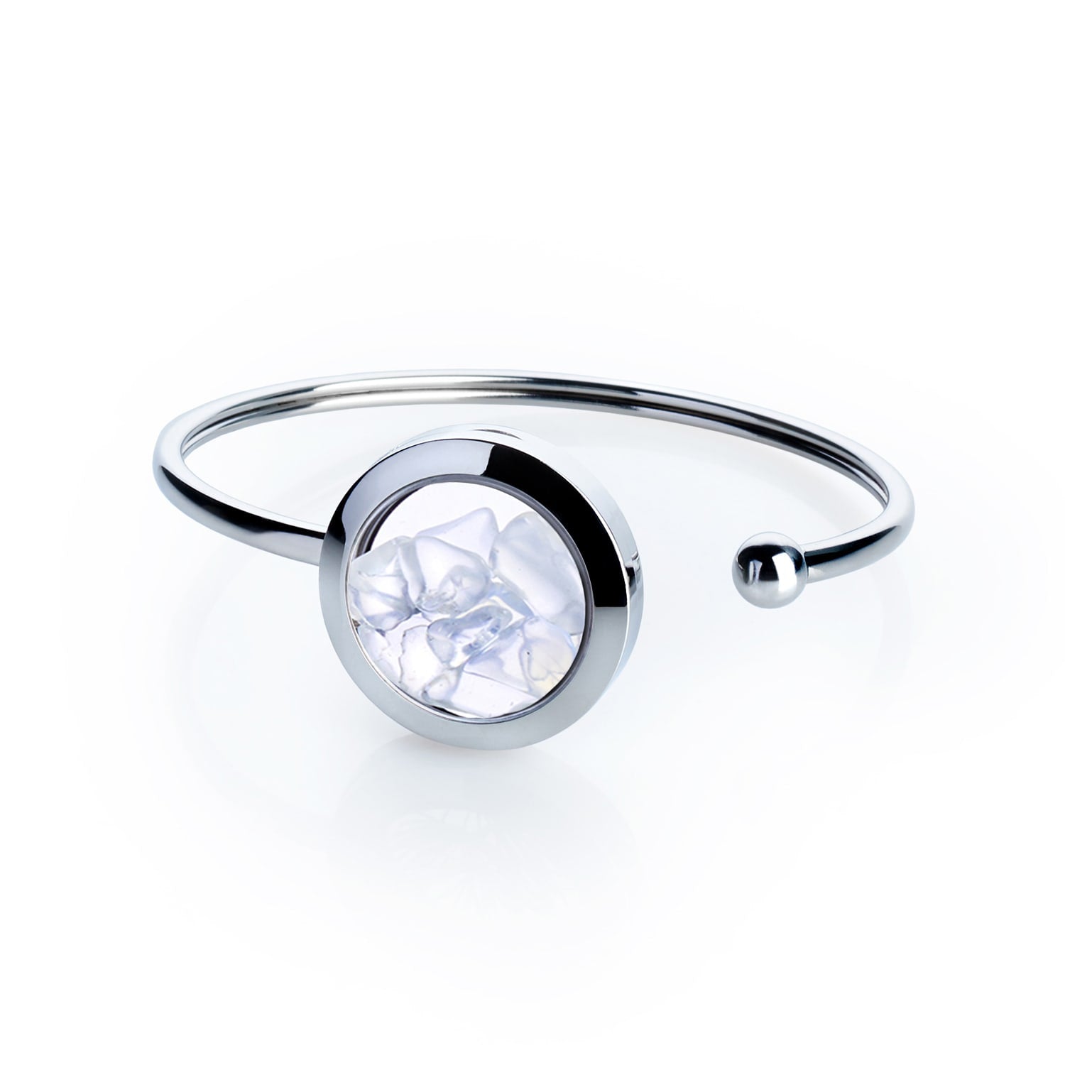 Handmade Opal Crystal Cuff Bracelet – Stainless Steel Jewelry For Creativity & Emotional Healing