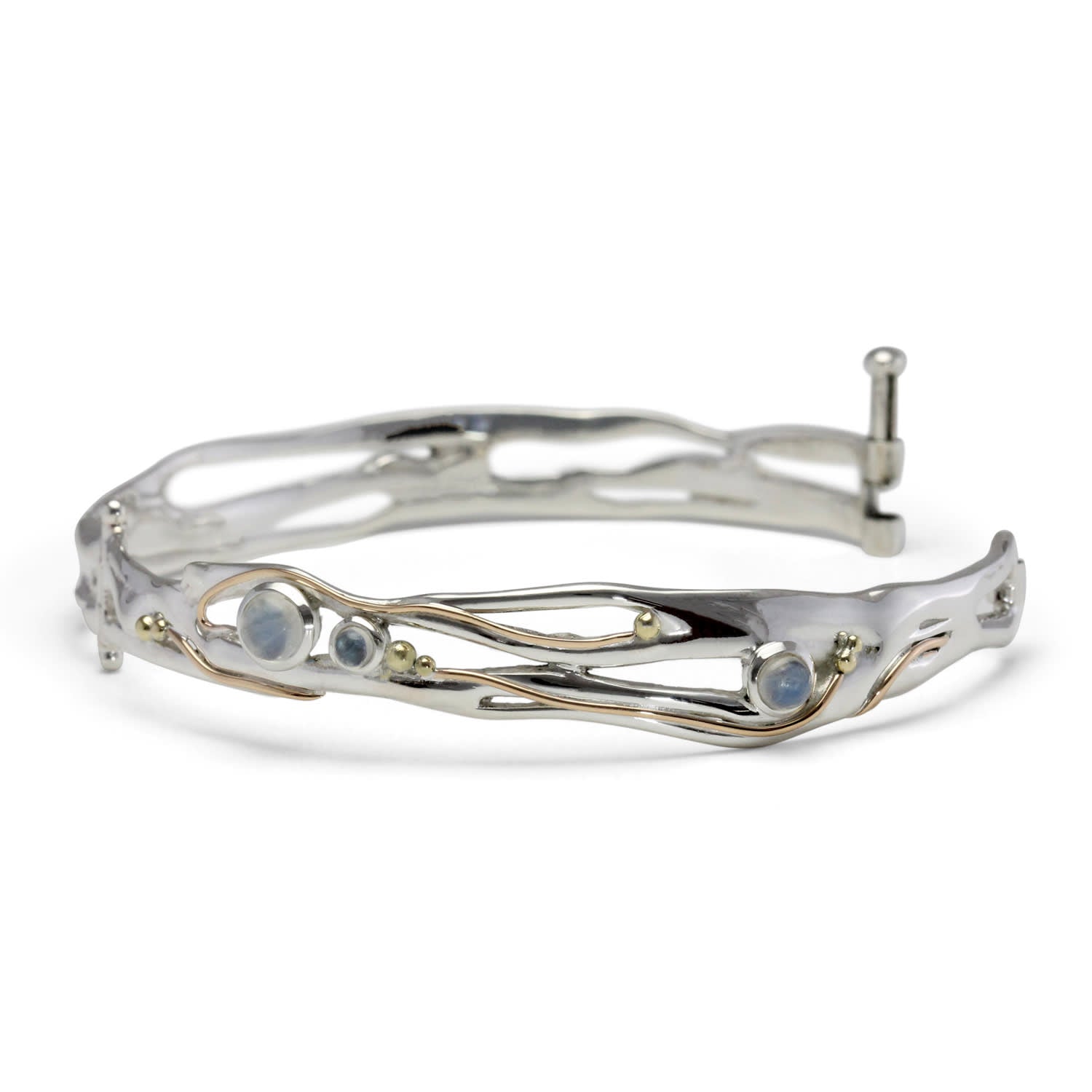 Handmade Sterling Silver Moonstone Bangle