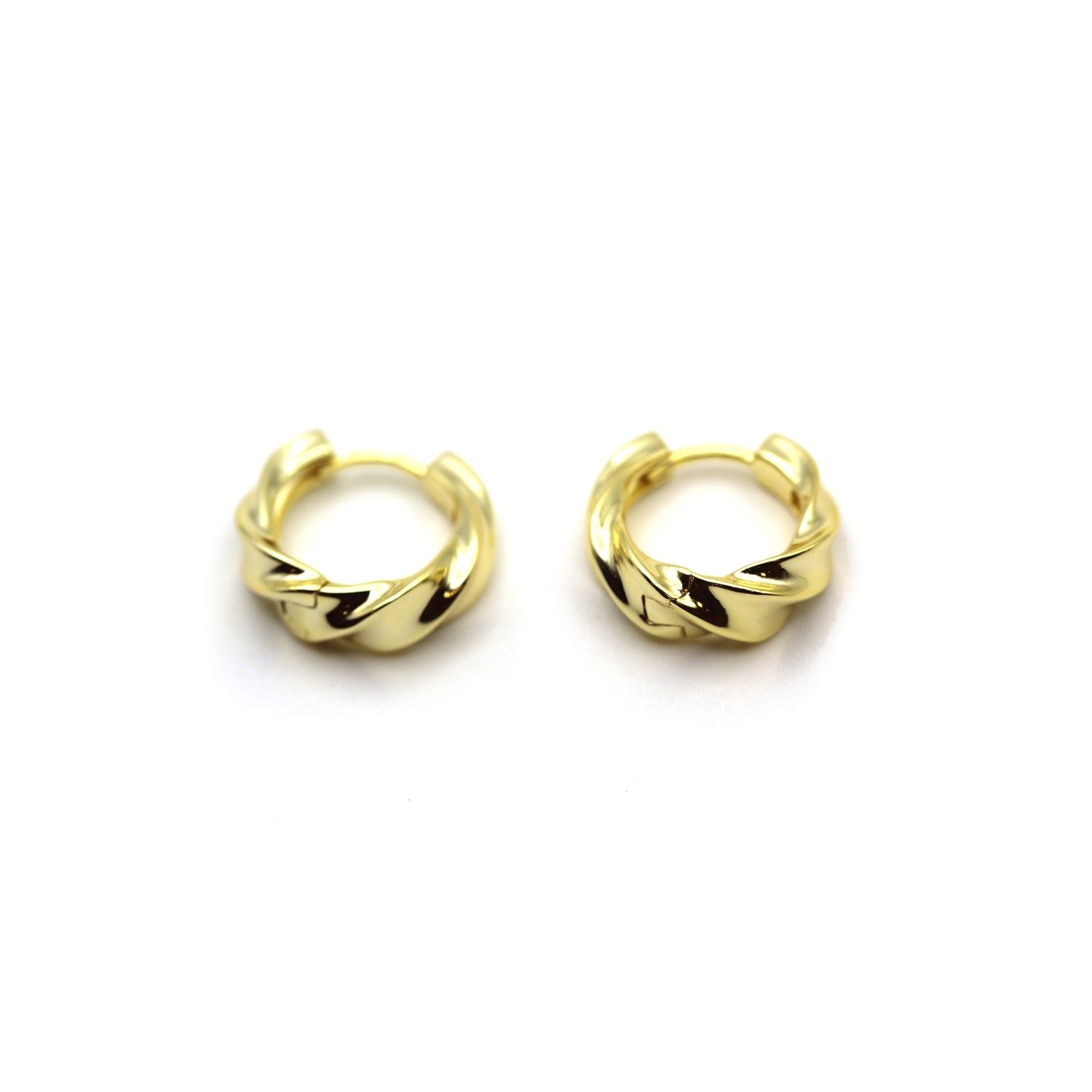Handmade Twist Gold Hoop Earrings