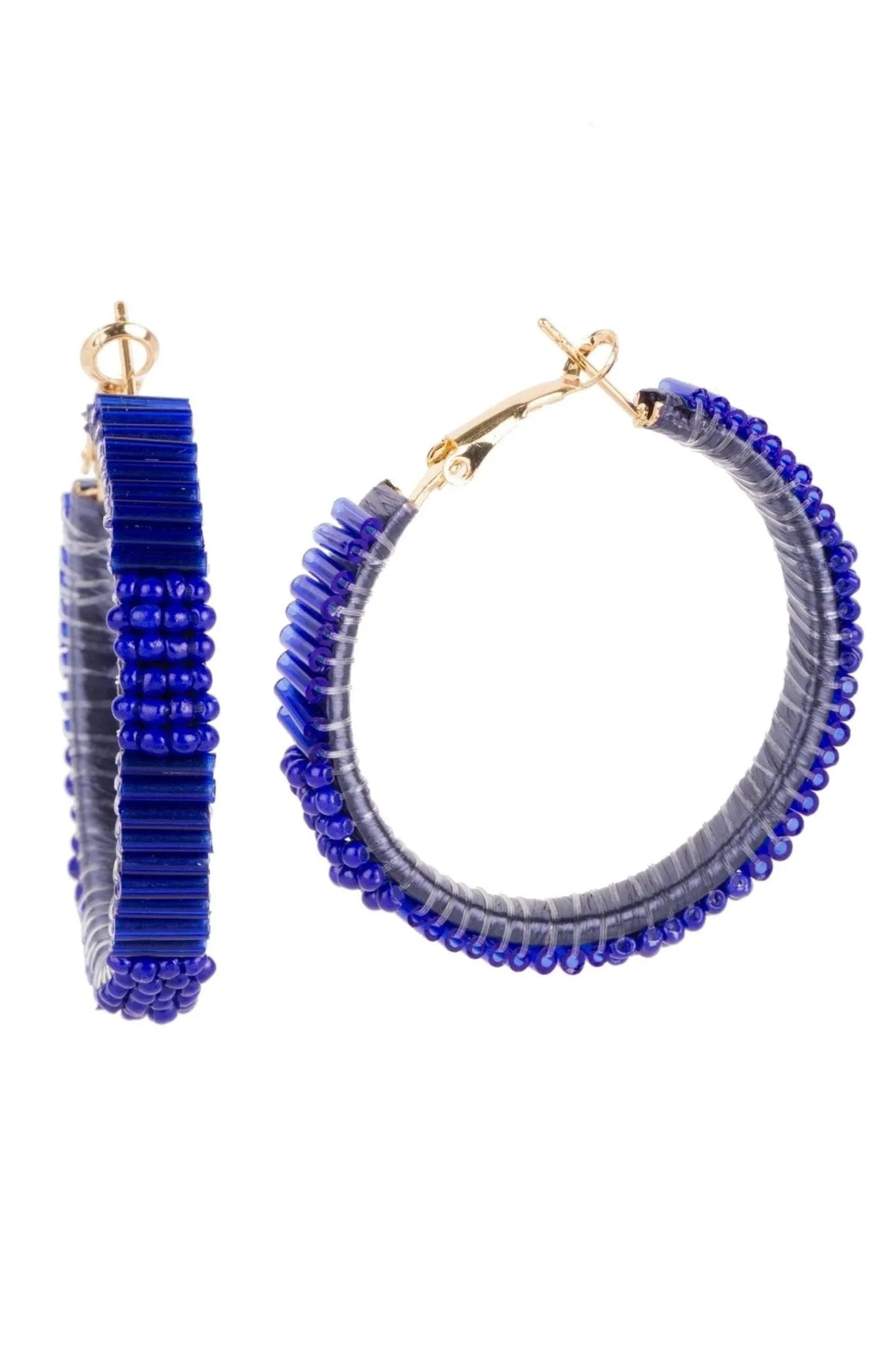 Hang Ten Seed Bead Hoop Earring