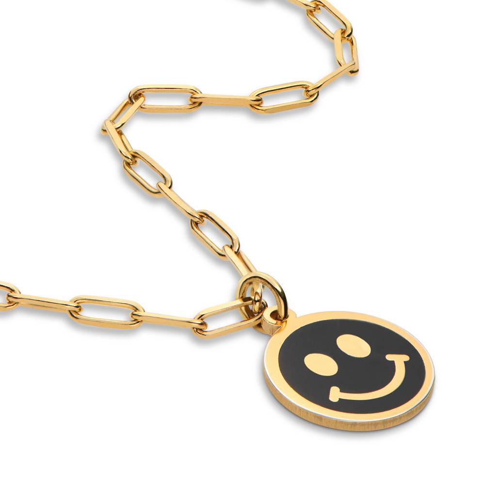Happy Enamel Pendant Necklace in 18K Gold Vermeil