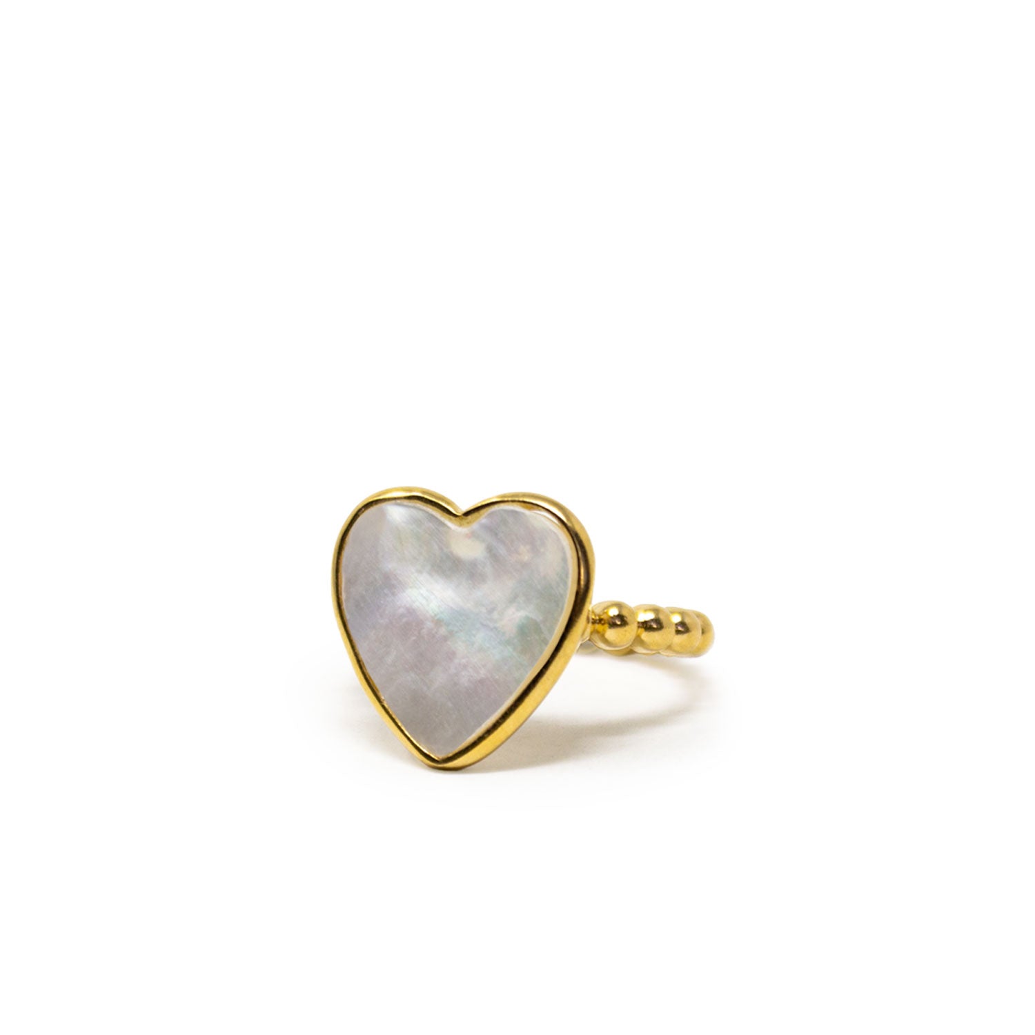 Happy Heart Pearl Stacking Ring