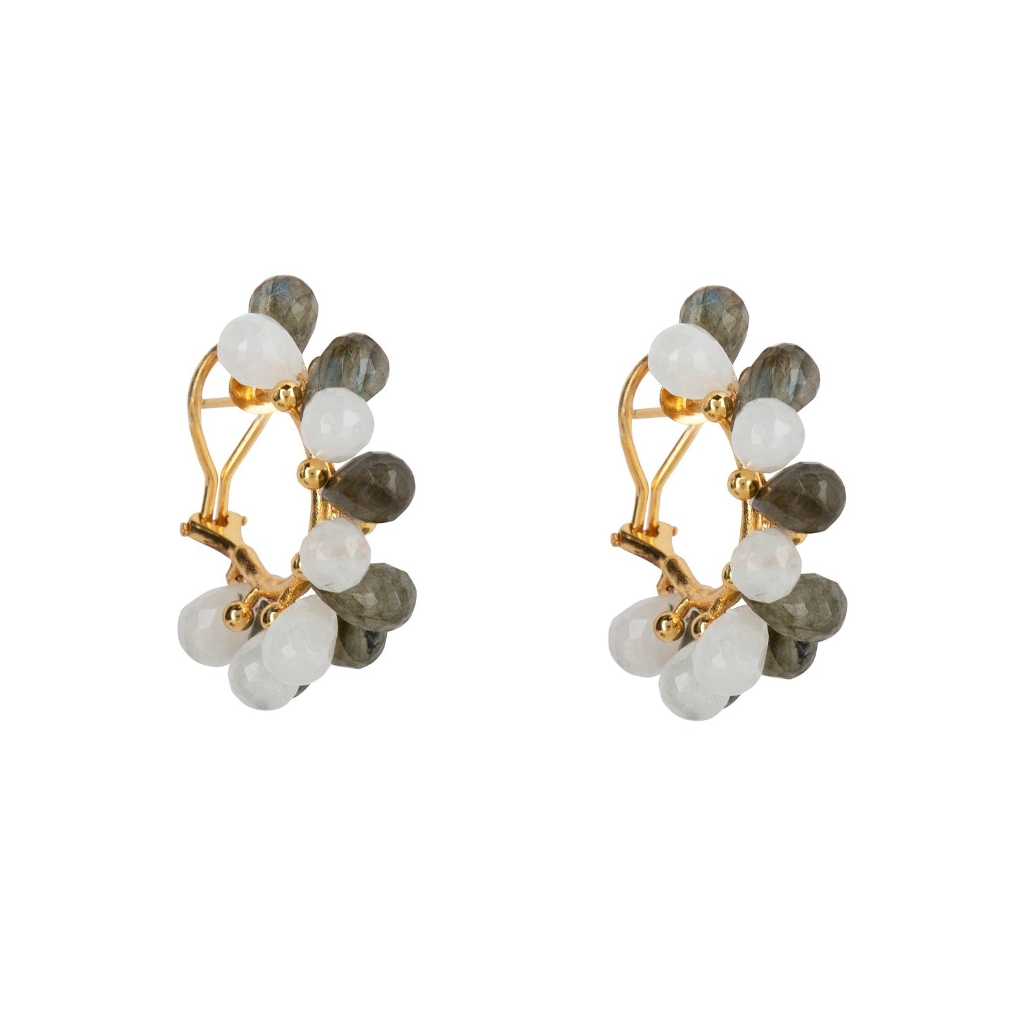 Harper Hoops Labradorite & Moonstone