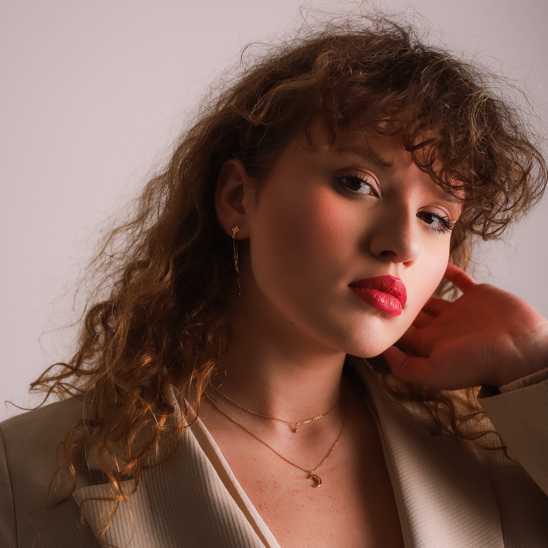 Moon & Star Layering Gift Set - Necklace & Earrings - Gold Plated