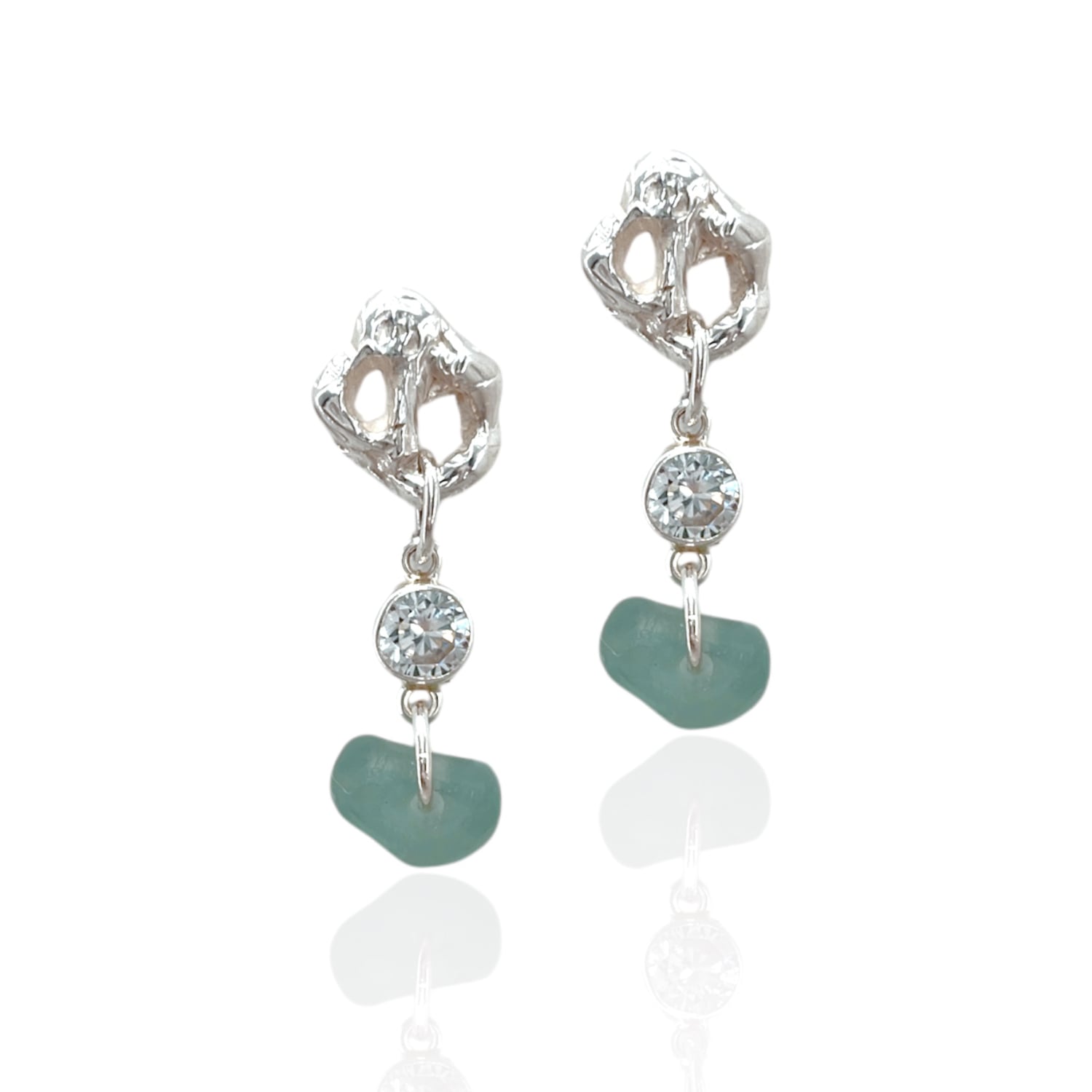 Harriot Cubic Zirconia Earrings - Aqua