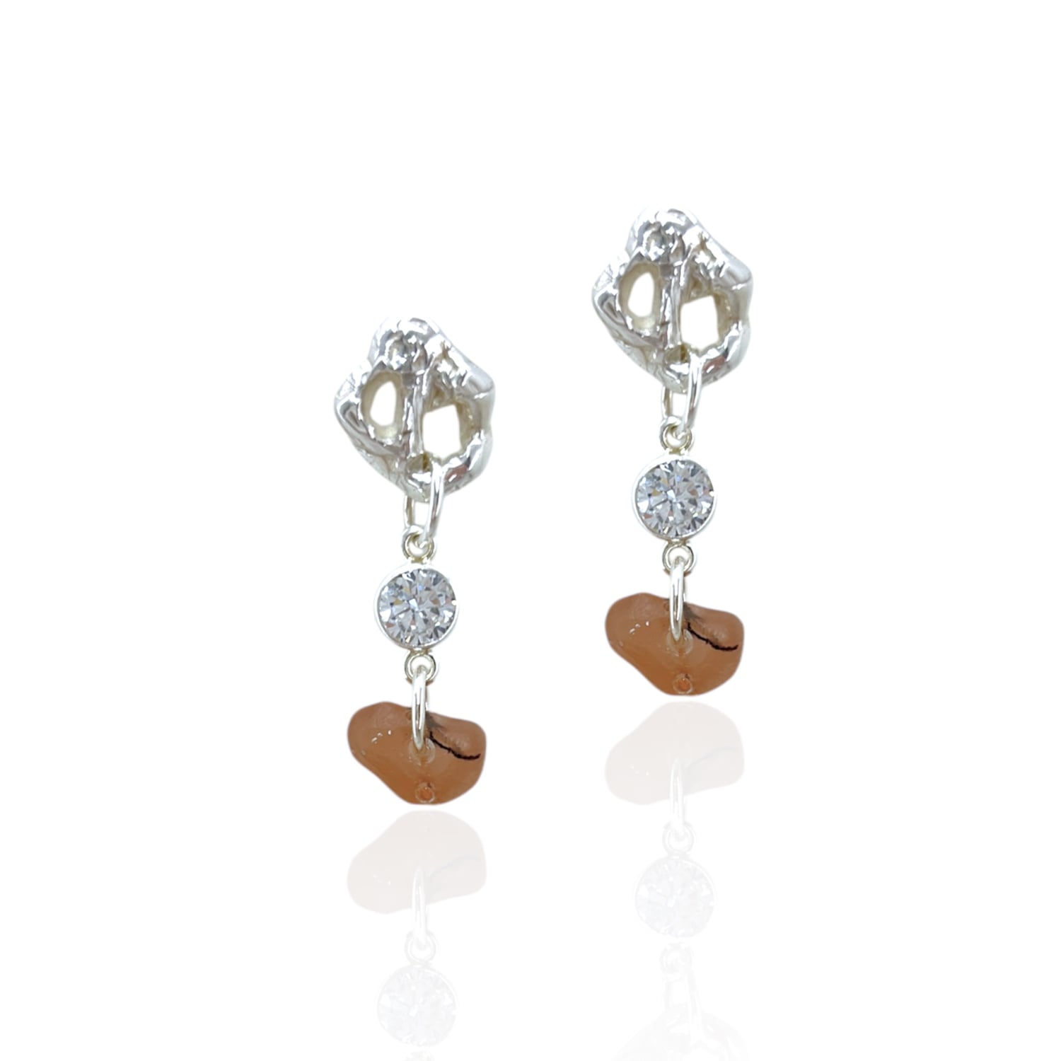 Harriot Cubic Zirconia Earrings Mocha