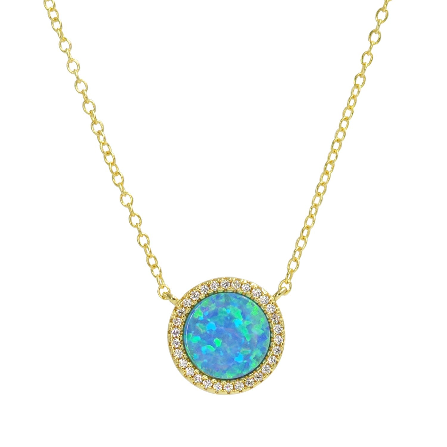 Beacon Opal Circle Necklace With Crystals - Blue