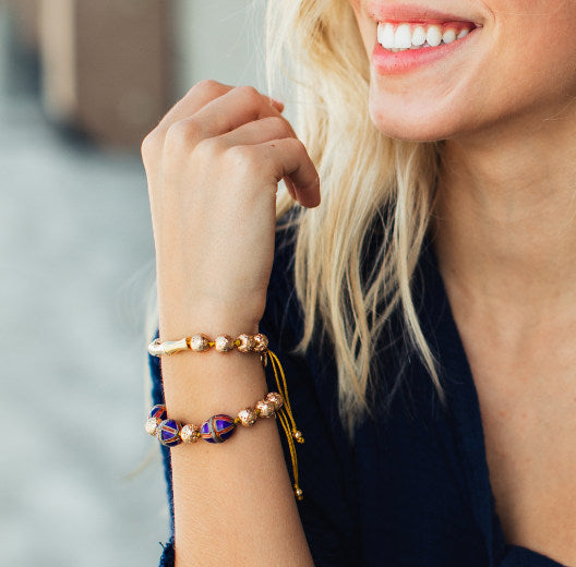 Haven Bracelet On Colored Cord - Orchid