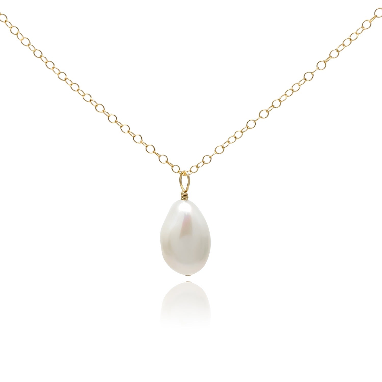Florence Baroque Pearl Pendant Gold Filled Necklace