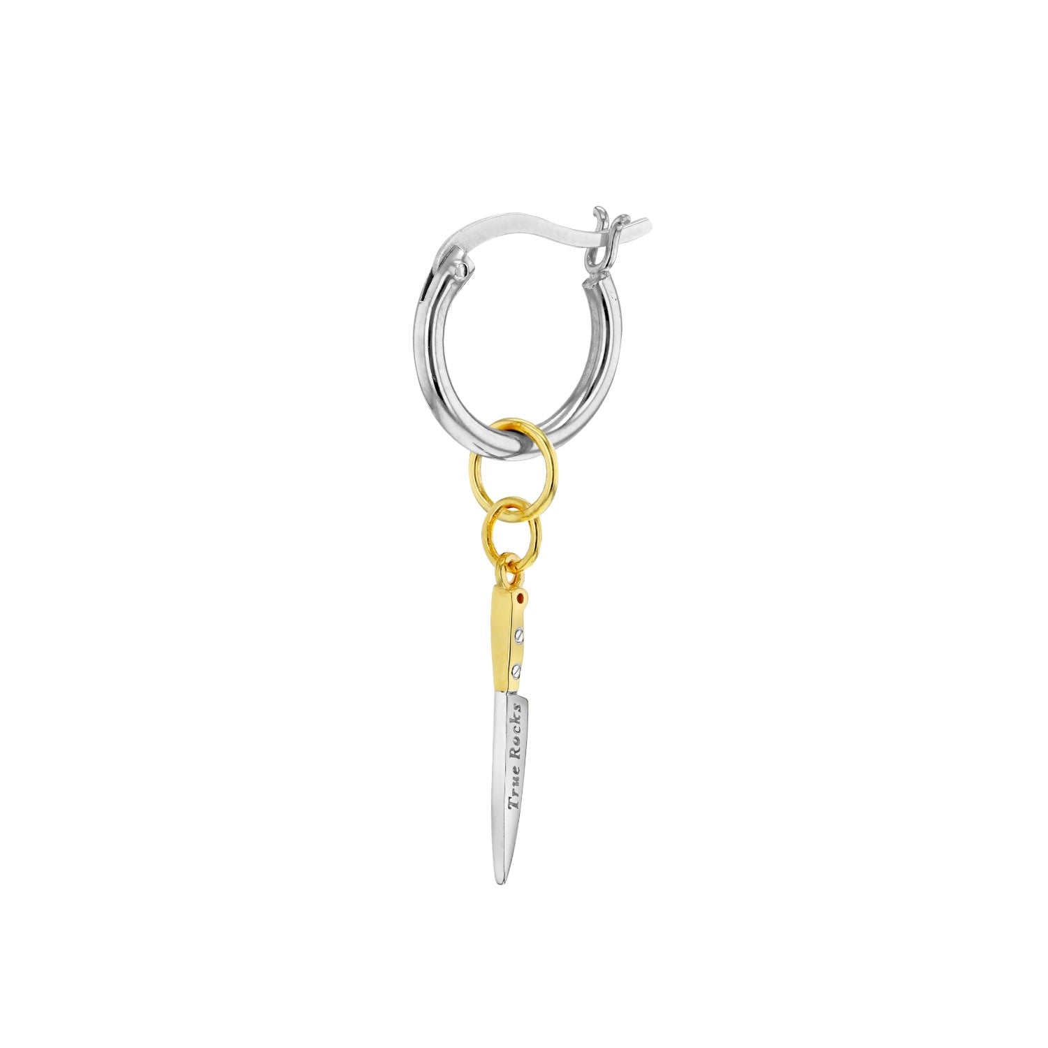 18Kt Gold Plate & Sterling Silver 2 Tone Mini Knife Pendant