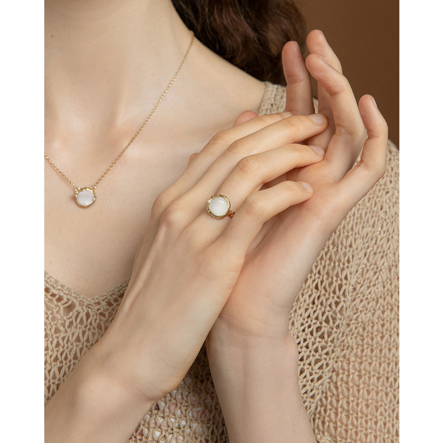 Ad Astra Gold-Plated Pink Quartz Necklace