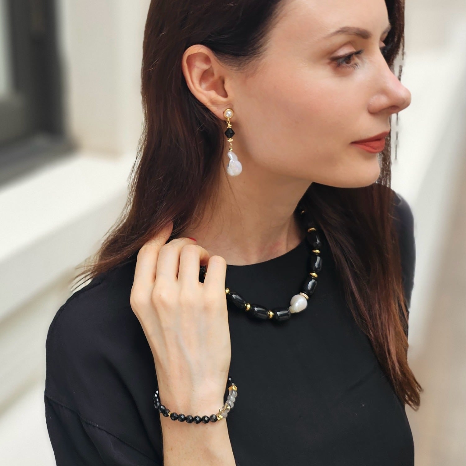 Healing Energy Stone Black Gemstone Bracelet