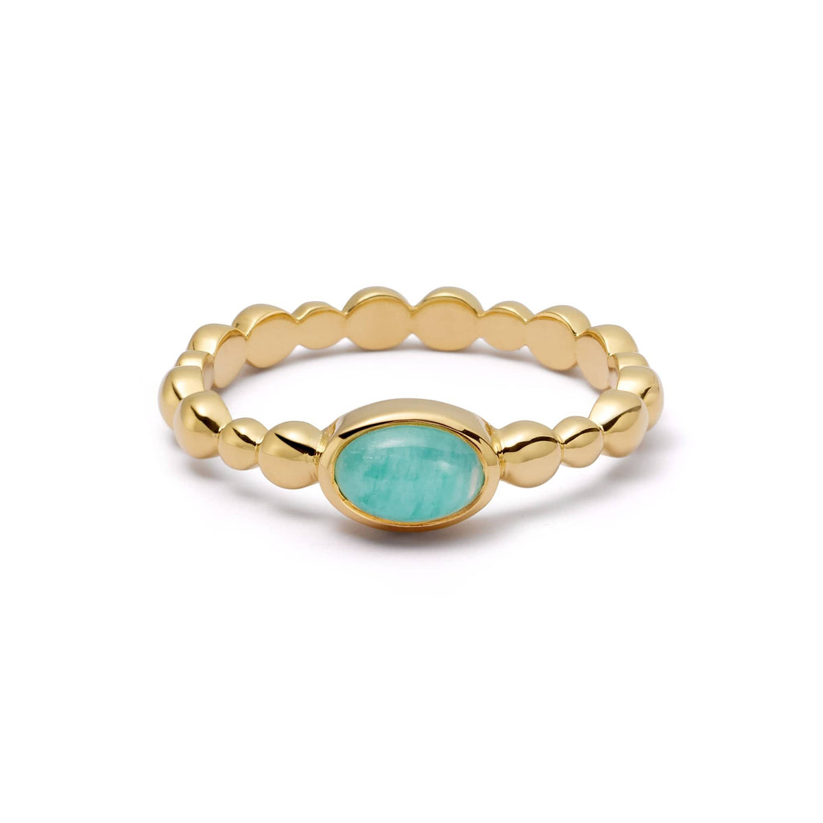 Healing Stone Bobble Ring 18ct Gold Plate